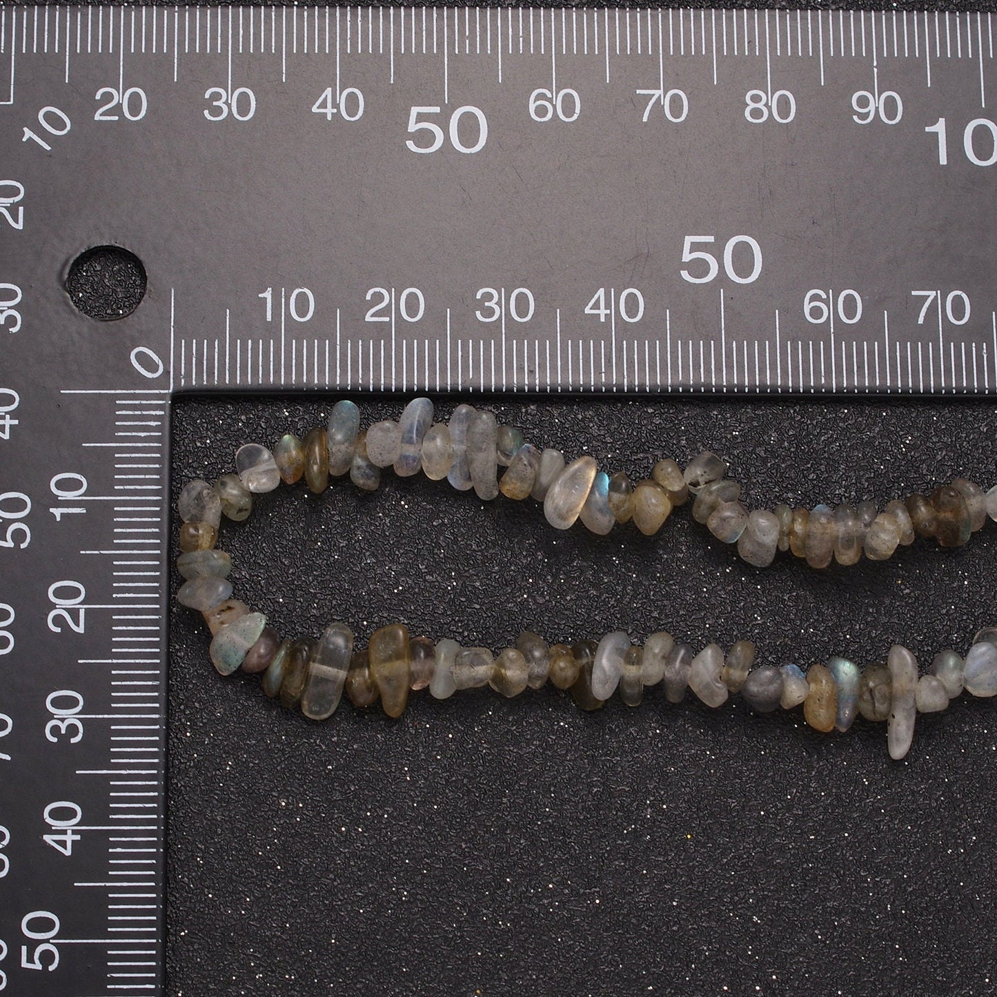 Dark Labradorite Beaded Necklace - 17.5" Chip Necklace Healing Crystals, Gemstone Necklace, Handmade Jewelry, Crystal Necklace WA-642