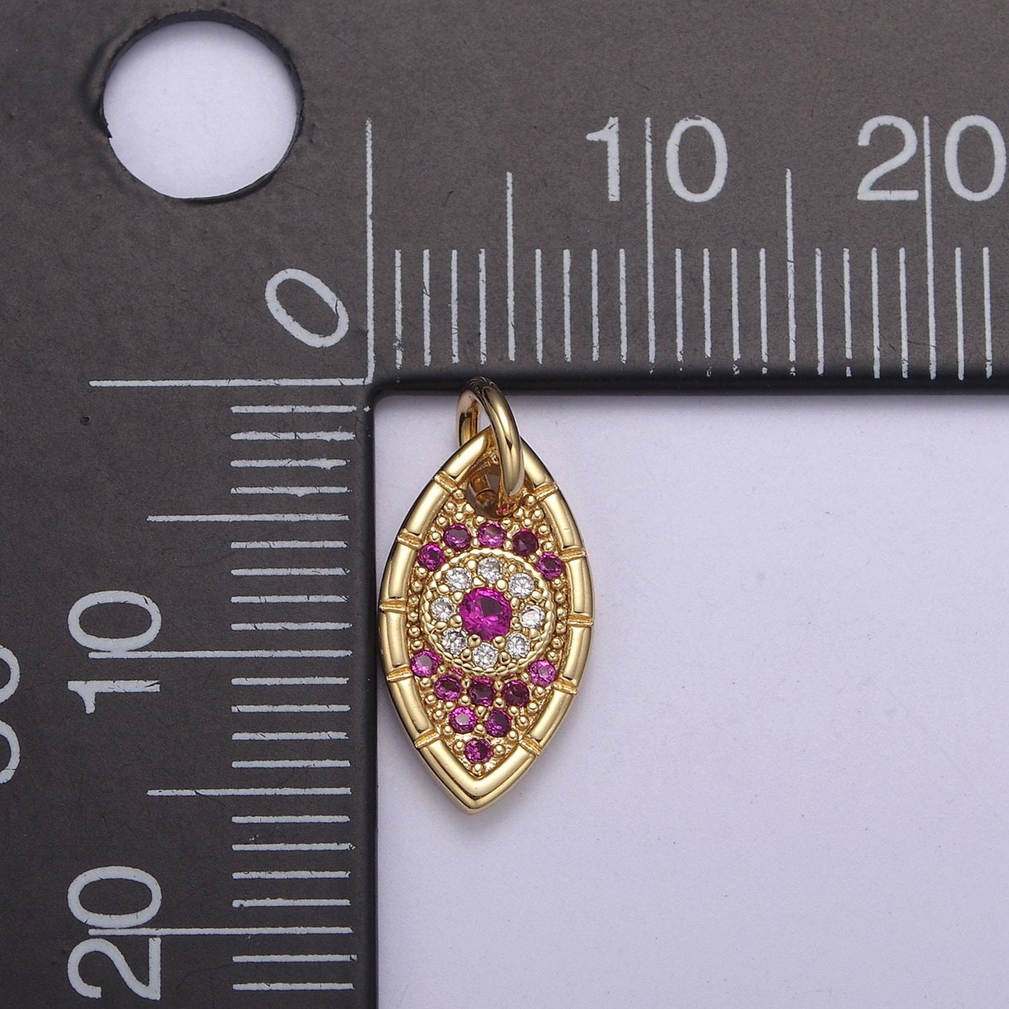 Gold Evil Eye Charm, Gold Eye Charm With Cubic Zirconia, Protecting Eye Charm, Dainty Eye Charm, Protecting Jewelry N-328 / N-329 / N-330