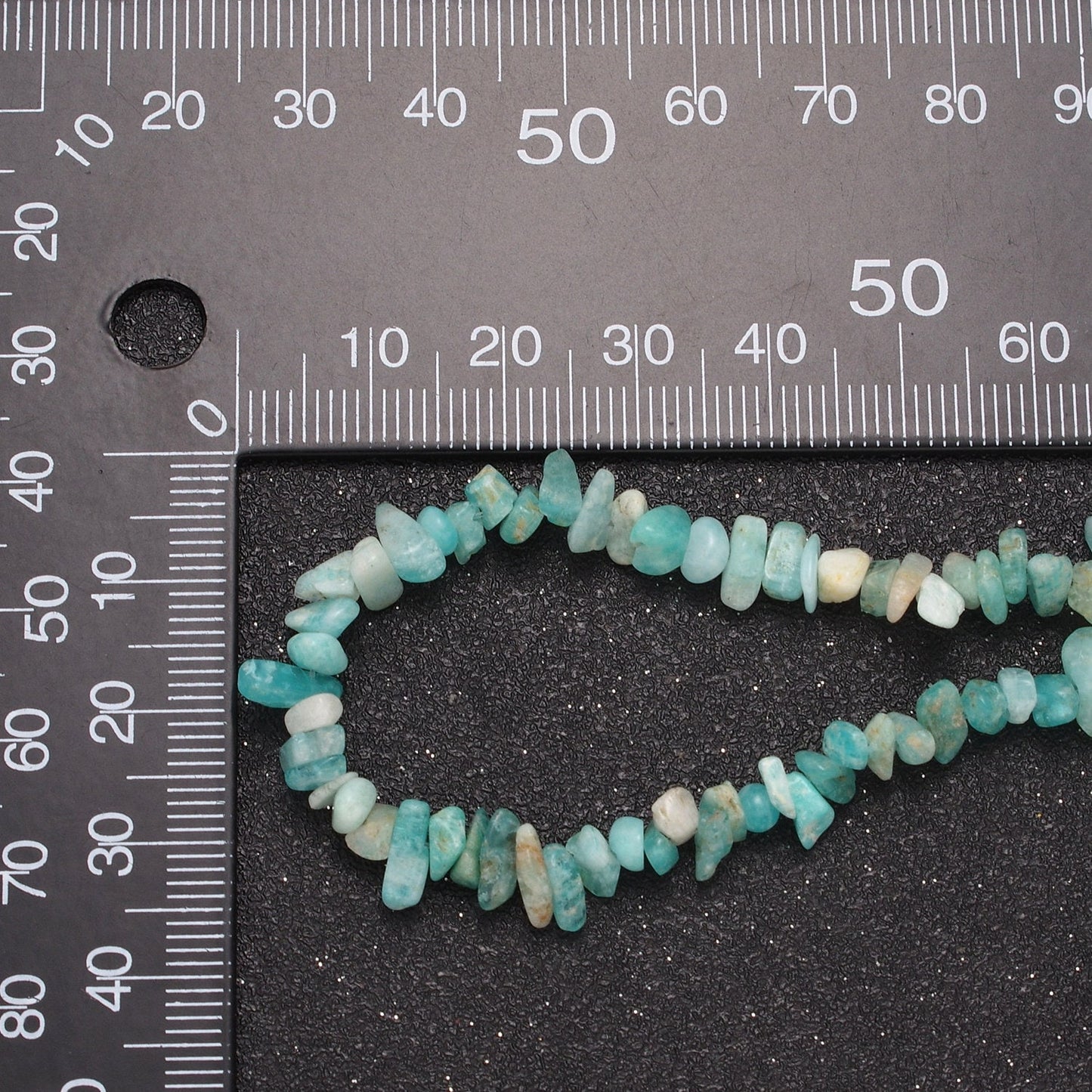 Green Blue Amazonite Beaded Necklace - 17.2" Chip Necklace Healing Crystals, Gemstone Necklace, Handmade Jewelry, Crystal Necklace WA-648