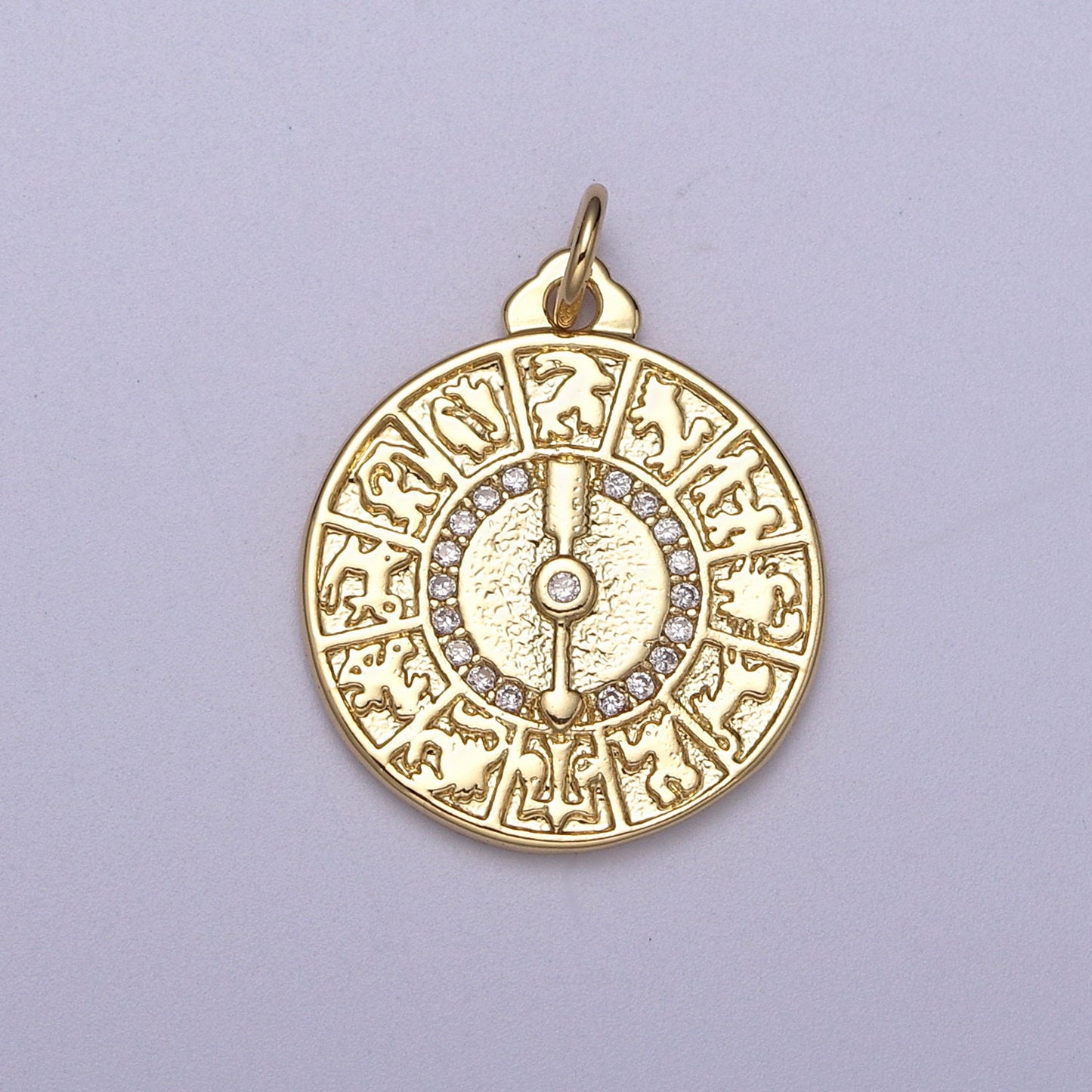 Dainty Zodiac Coin Medallion Charm for Bracelet Necklace Earring Supply N-311