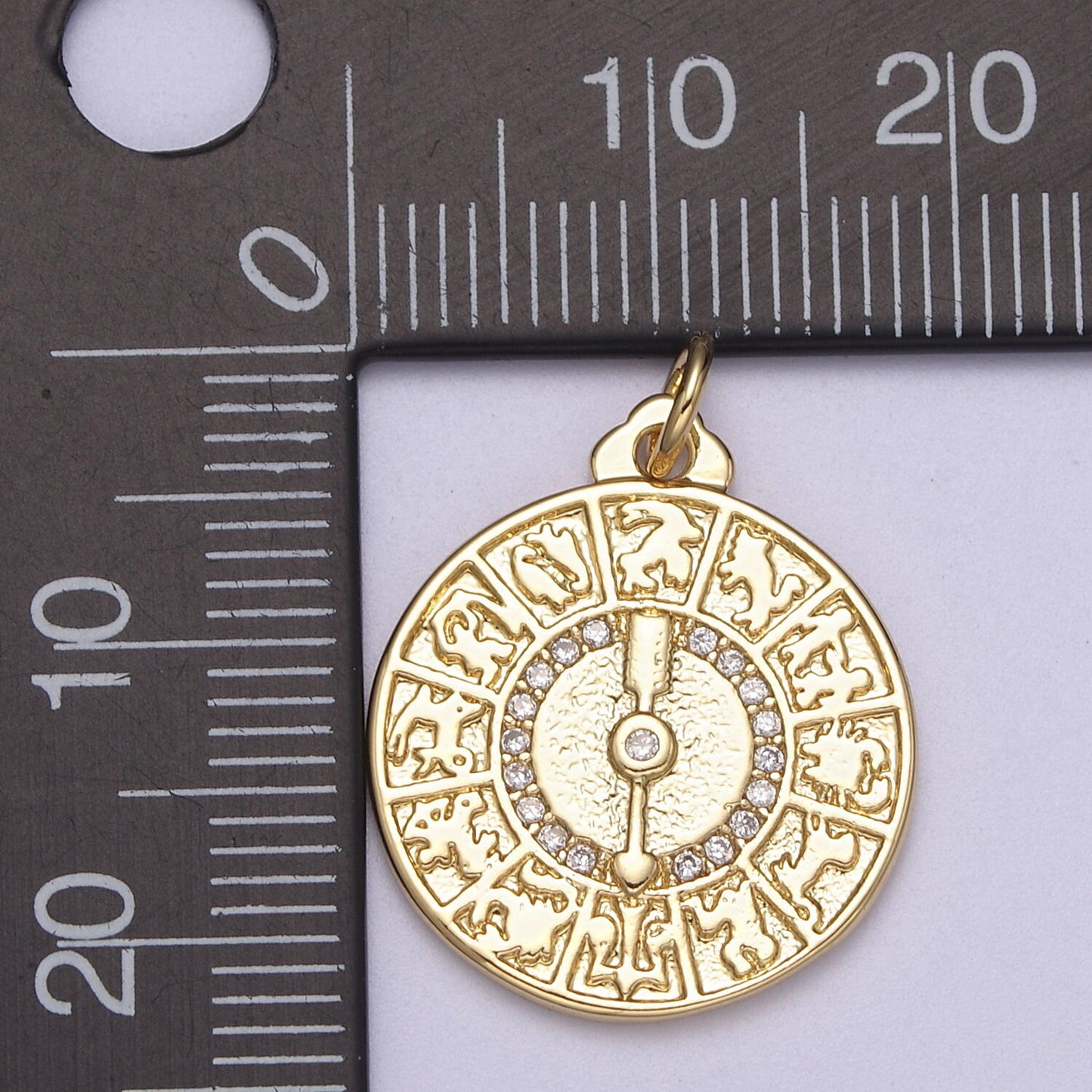 Dainty Zodiac Coin Medallion Charm for Bracelet Necklace Earring Supply N-311