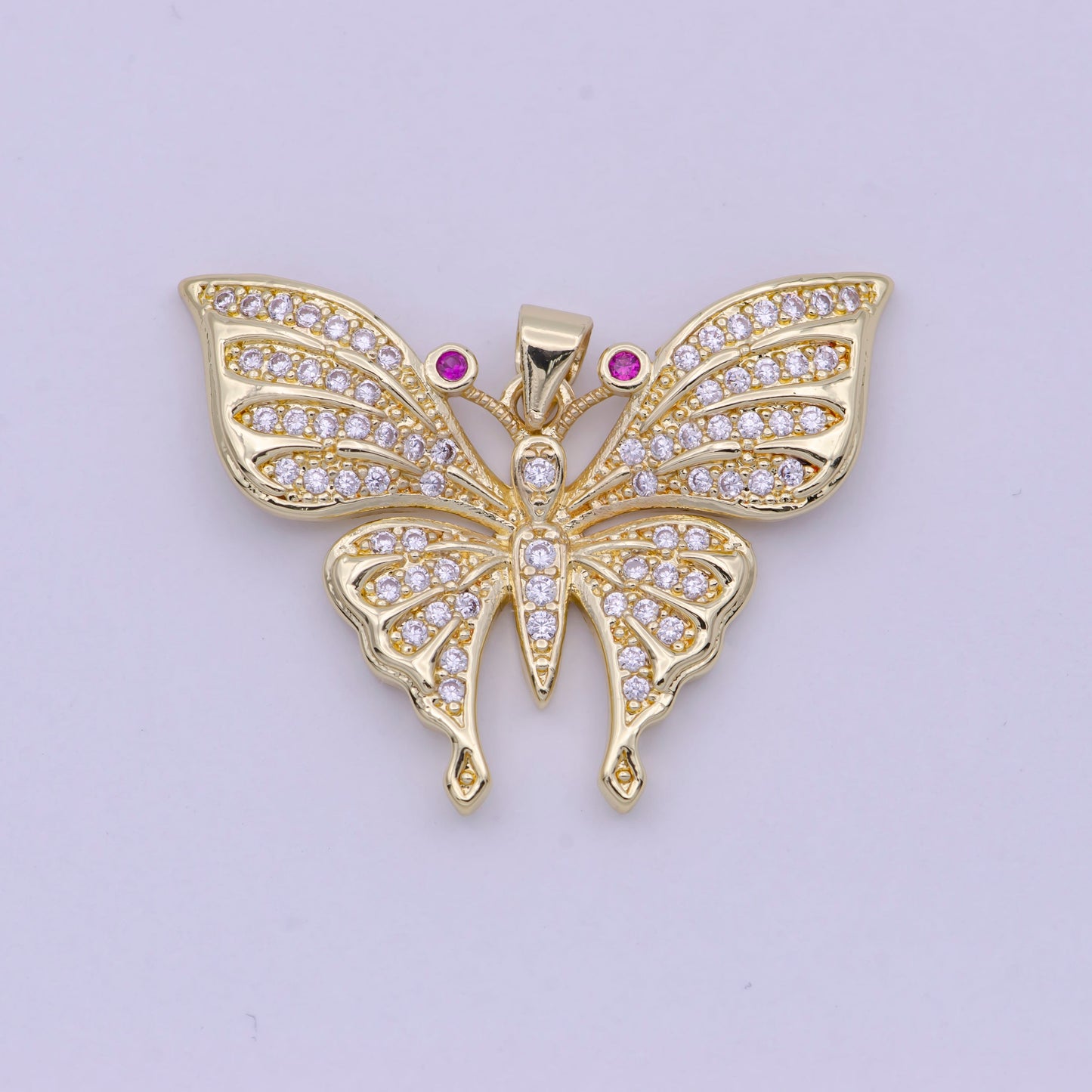 Micro pave Cubic Zirconia Gold Filled Butterfly Charm Mariposa Butterfly Pendant DIY Jewelry Accessories H-504