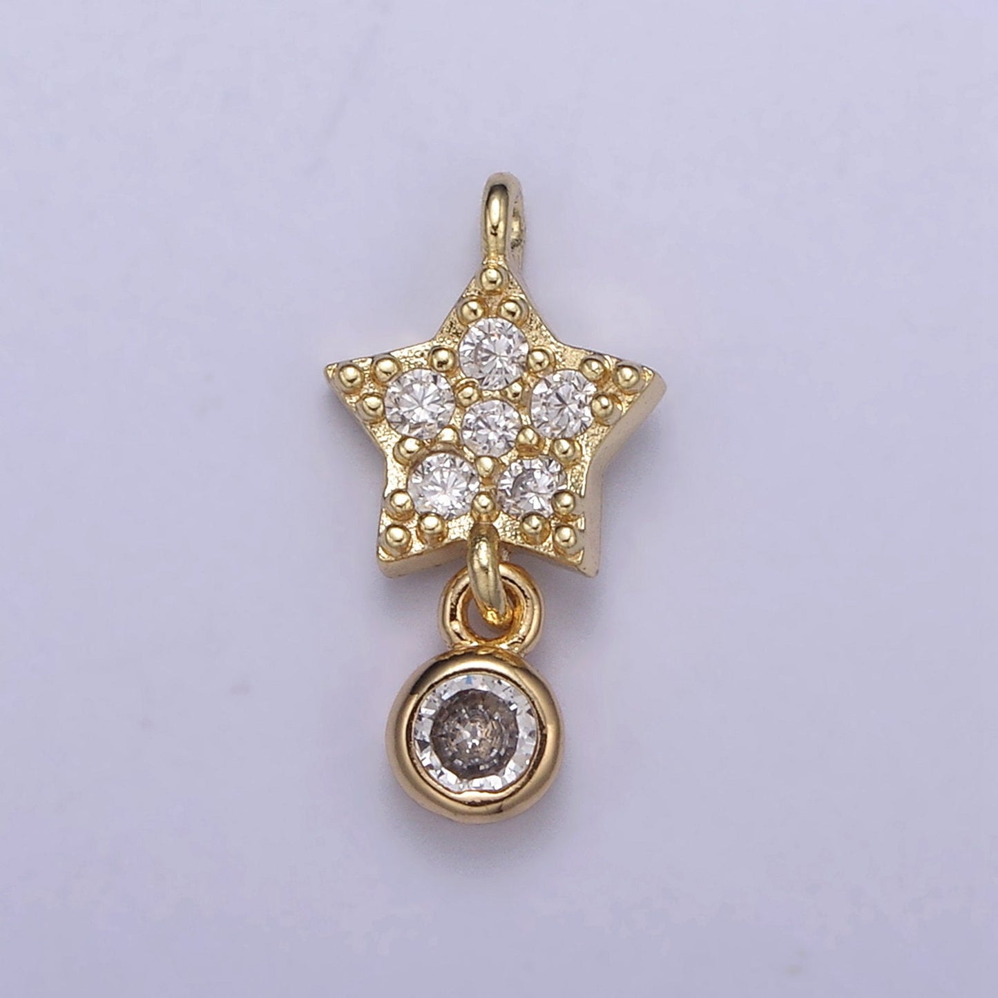 Mini Star Charms, Micro Pave Celestial Pendant Jewelry 14K Gold Filled Dangle Charm Add on Pendant N-417