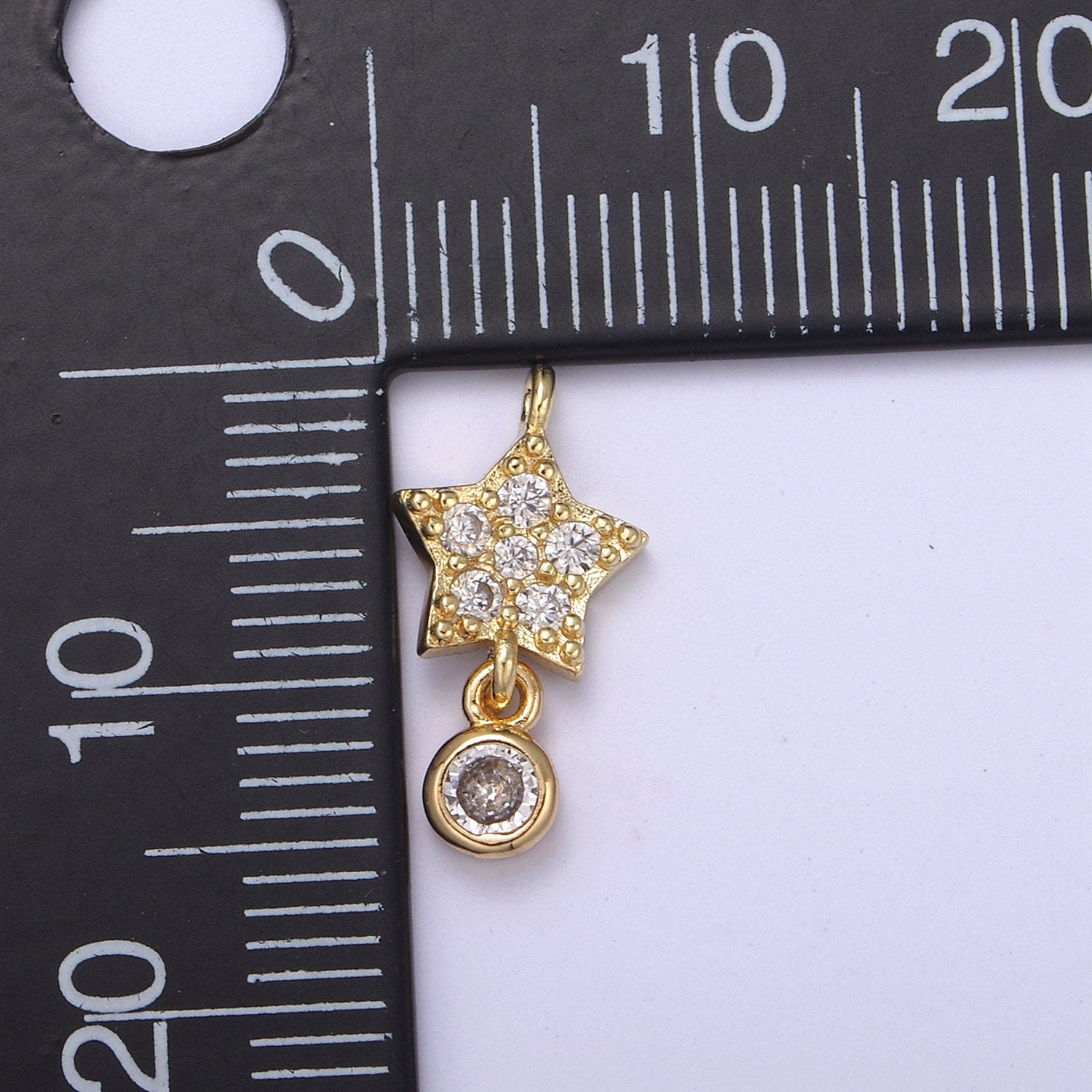 Mini Star Charms, Micro Pave Celestial Pendant Jewelry 14K Gold Filled Dangle Charm Add on Pendant N-417