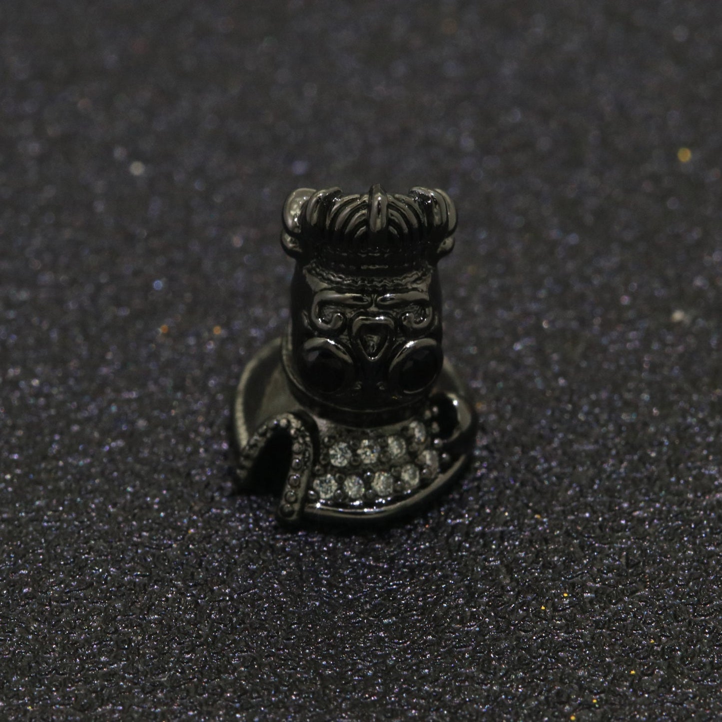 Pirate Captain Bead Connector in Gold, Silver, Black color,MicroPave Cubic Zirconia CZ Pirate of the Sea Supply For DIY Jewelry Making,B-619