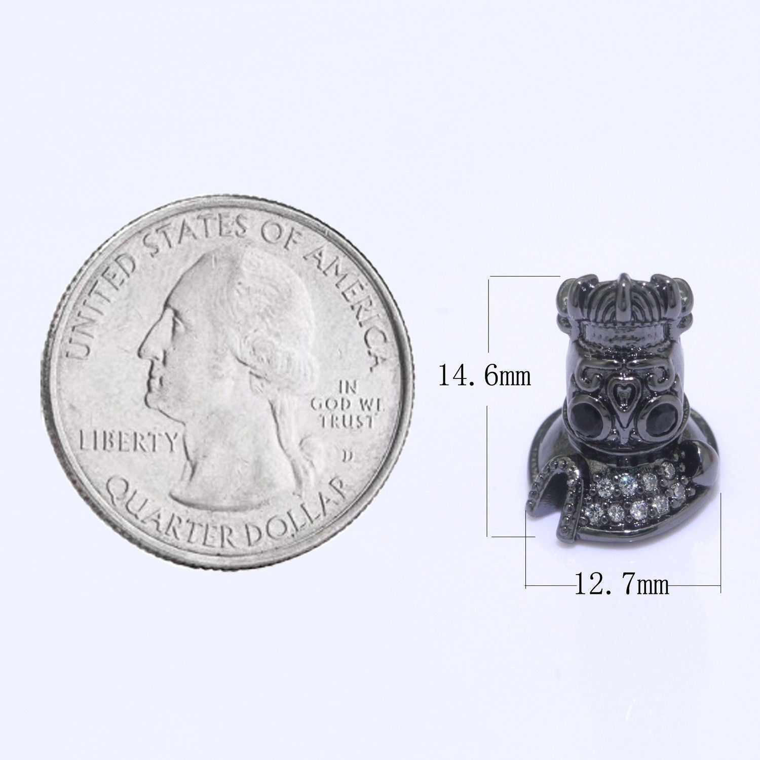 Pirate Captain Bead Connector in Gold, Silver, Black color,MicroPave Cubic Zirconia CZ Pirate of the Sea Supply For DIY Jewelry Making,B-619