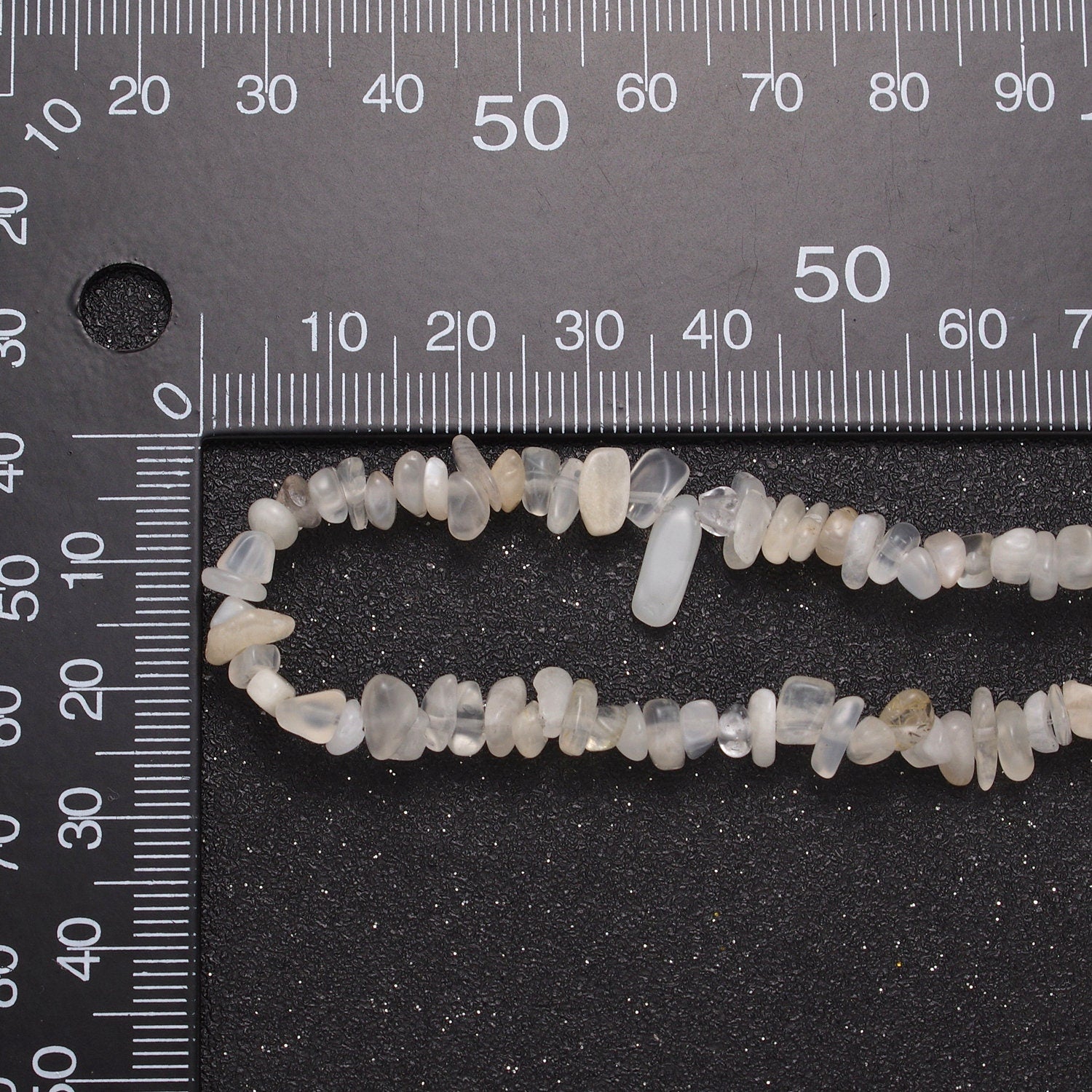 White Moonstone Beaded Necklace - 18" Chip Necklace Healing Crystals, Gemstone Necklace, Handmade Jewelry, Crystal Necklace WA-633