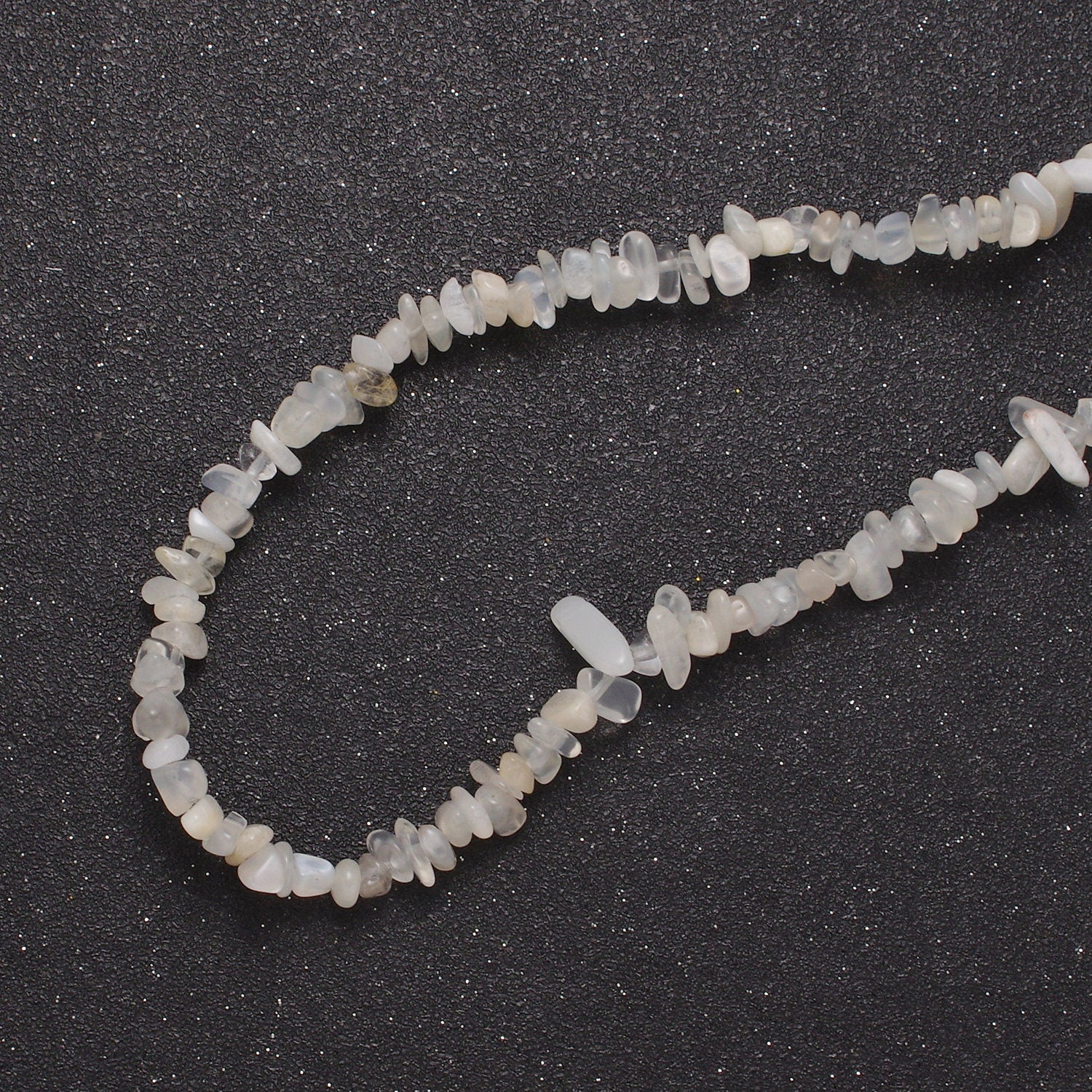 White Moonstone Beaded Necklace - 18" Chip Necklace Healing Crystals, Gemstone Necklace, Handmade Jewelry, Crystal Necklace WA-633