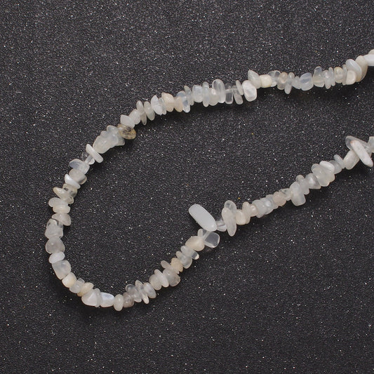 White Moonstone Beaded Necklace - 18" Chip Necklace Healing Crystals, Gemstone Necklace, Handmade Jewelry, Crystal Necklace WA-633