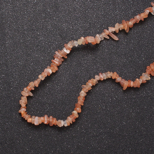 Orange Carnelian Beaded Necklace - 18.2" Chip Necklace Healing Crystals, Gemstone Necklace, Handmade Jewelry, Crystal Necklace WA-638
