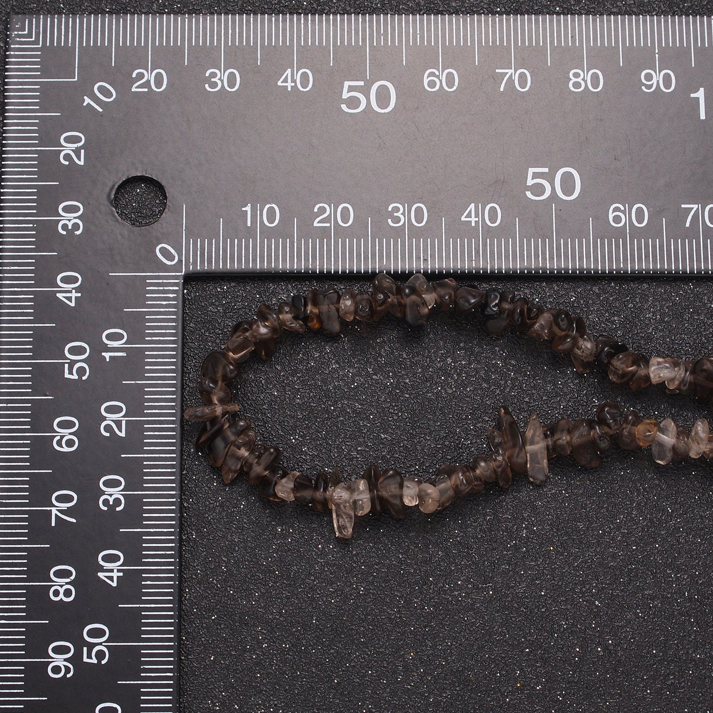 Dark Smokey Quartz Beaded Necklace - 17.5" Chip Necklace Healing Crystals, Gemstone Necklace, Handmade Jewelry, Crystal Necklace WA-640