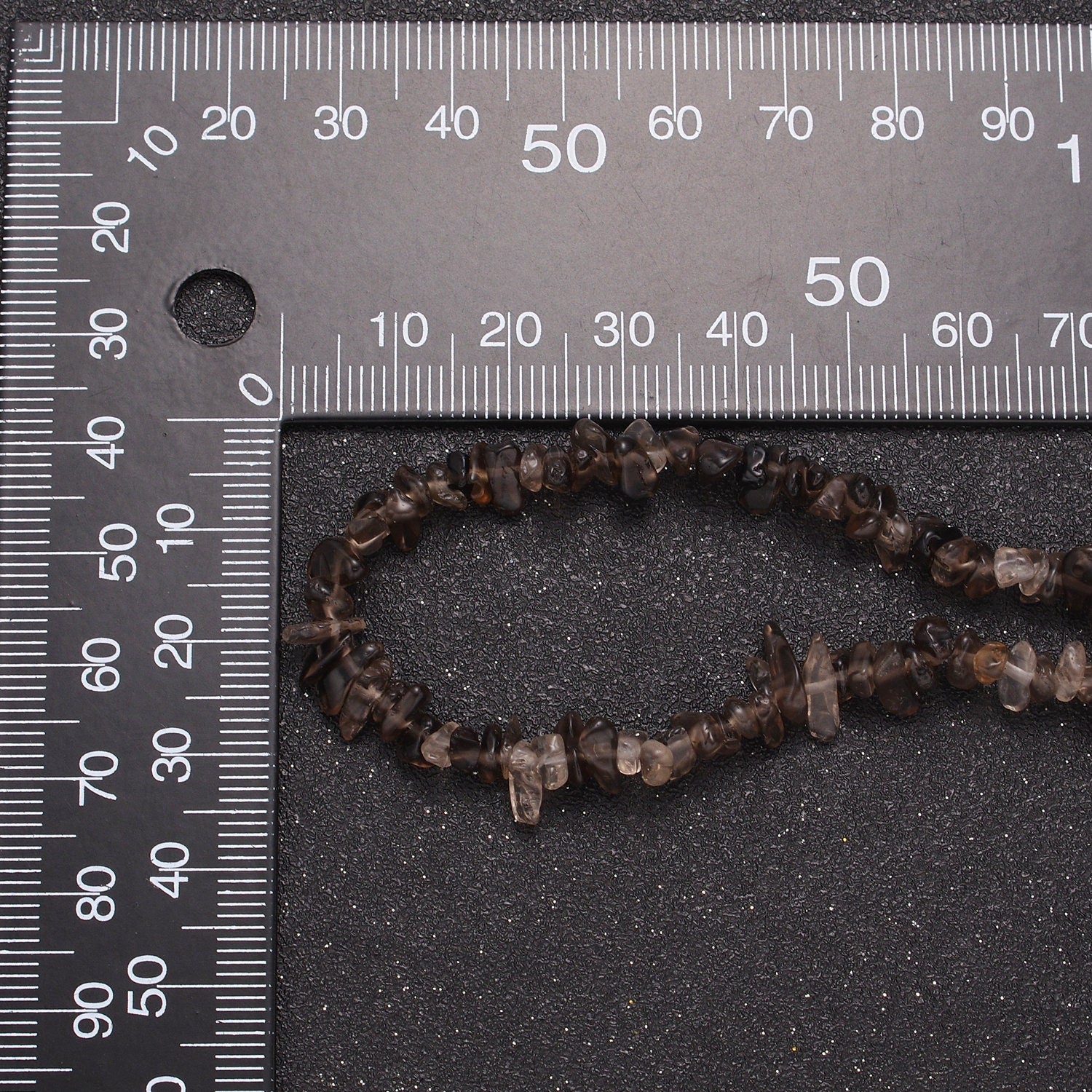 Dark Smokey Quartz Beaded Necklace - 17.5" Chip Necklace Healing Crystals, Gemstone Necklace, Handmade Jewelry, Crystal Necklace WA-640