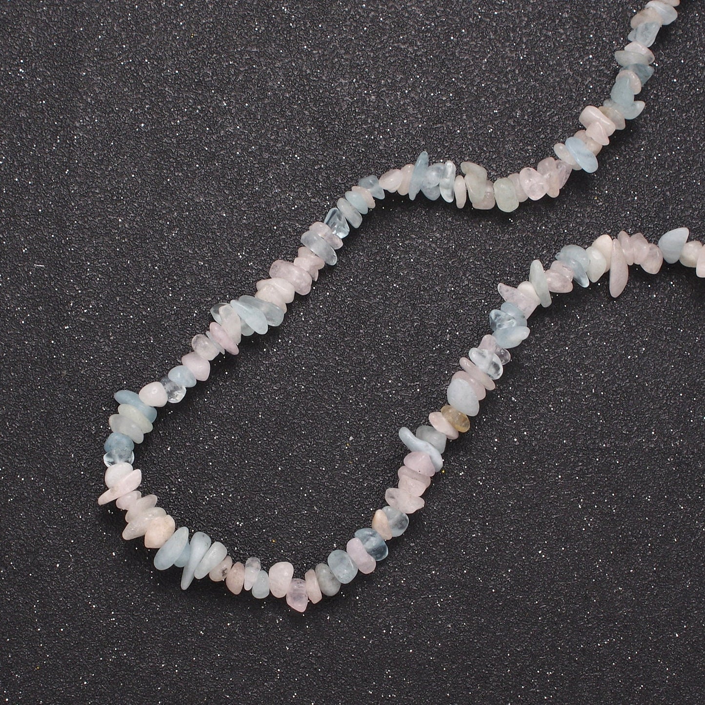 Pink Blue Morganite Beaded Necklace - 17.7" Chip Necklace Healing Crystals, Gemstone Necklace, Handmade Jewelry, Crystal Necklace WA-647