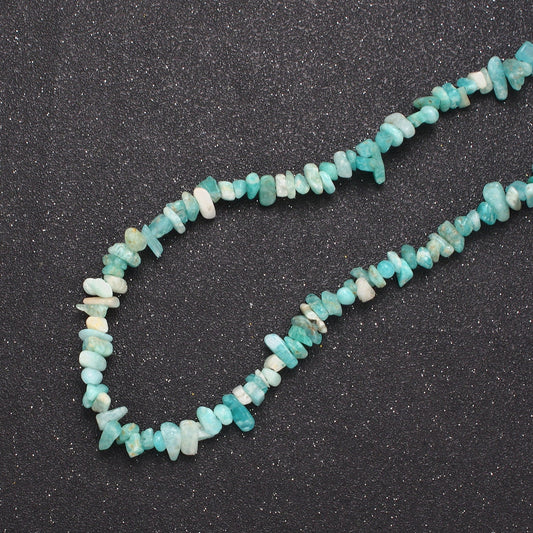 Green Blue Amazonite Beaded Necklace - 17.2" Chip Necklace Healing Crystals, Gemstone Necklace, Handmade Jewelry, Crystal Necklace WA-648
