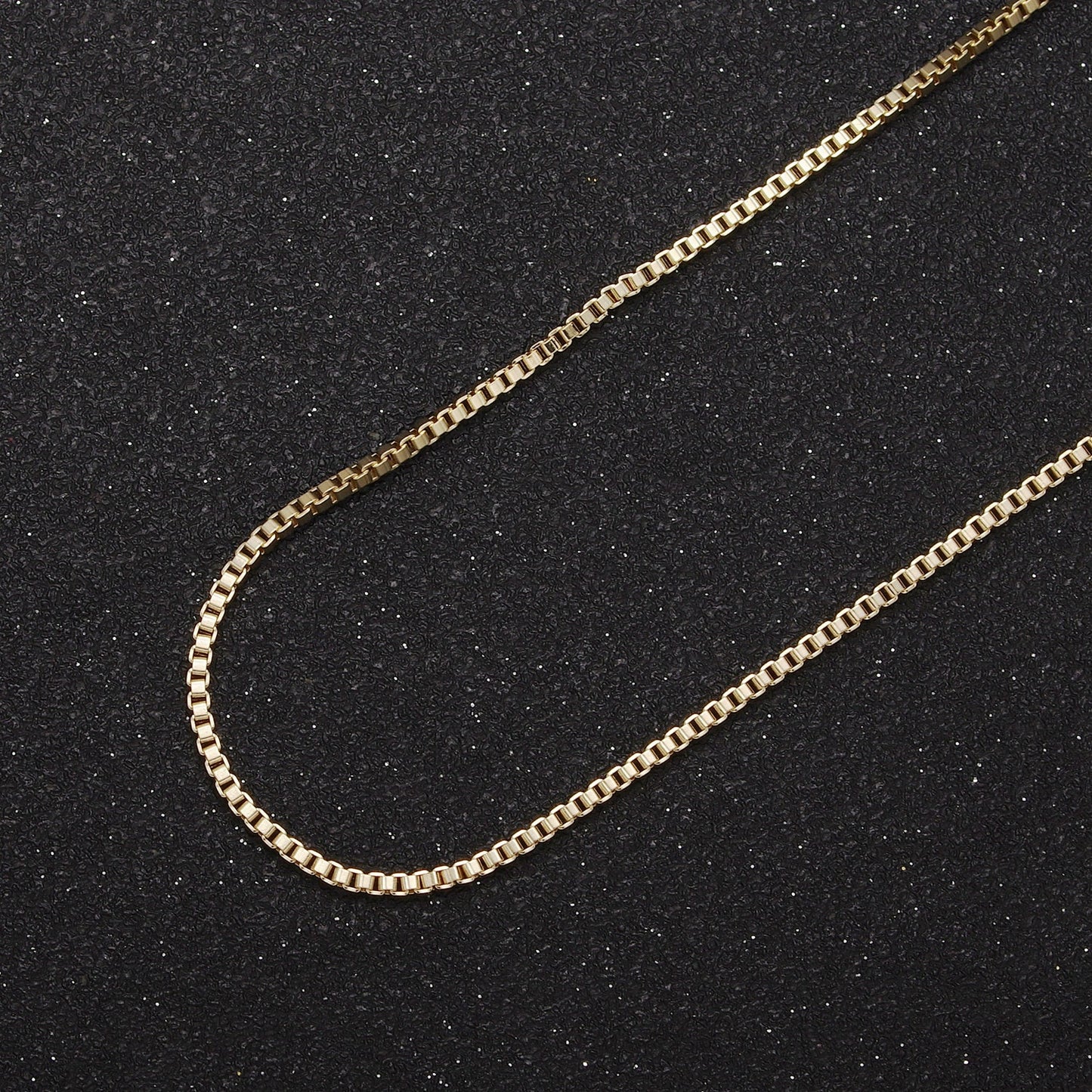 Dainty Box Chain 1mm width Chain Necklace 24K Gold Filled Ready to Wear 18" Long