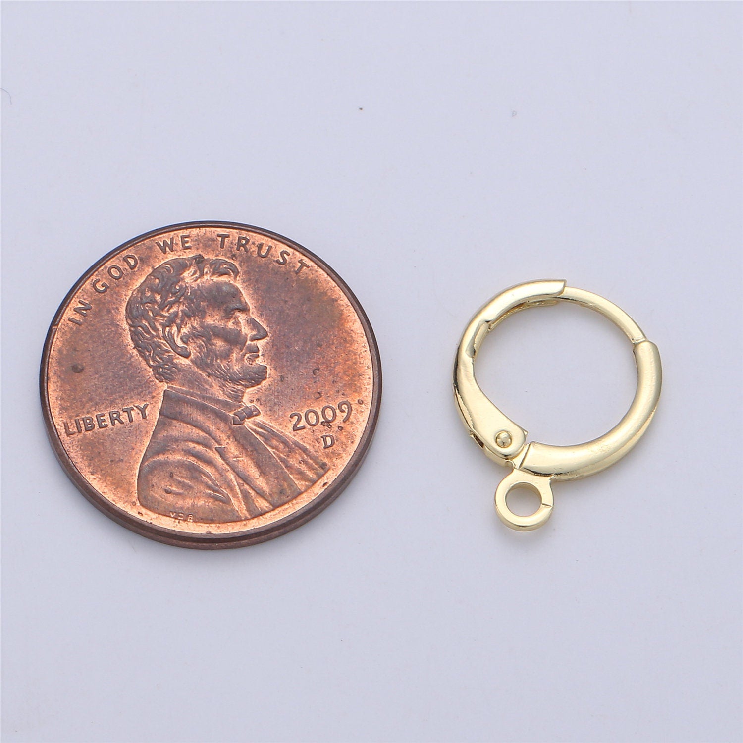 Simple Round 10mm One Touch Earring jewelry Making, Earring supplies 24K Gold Filled huggie hoop earring with Open Link for Charm