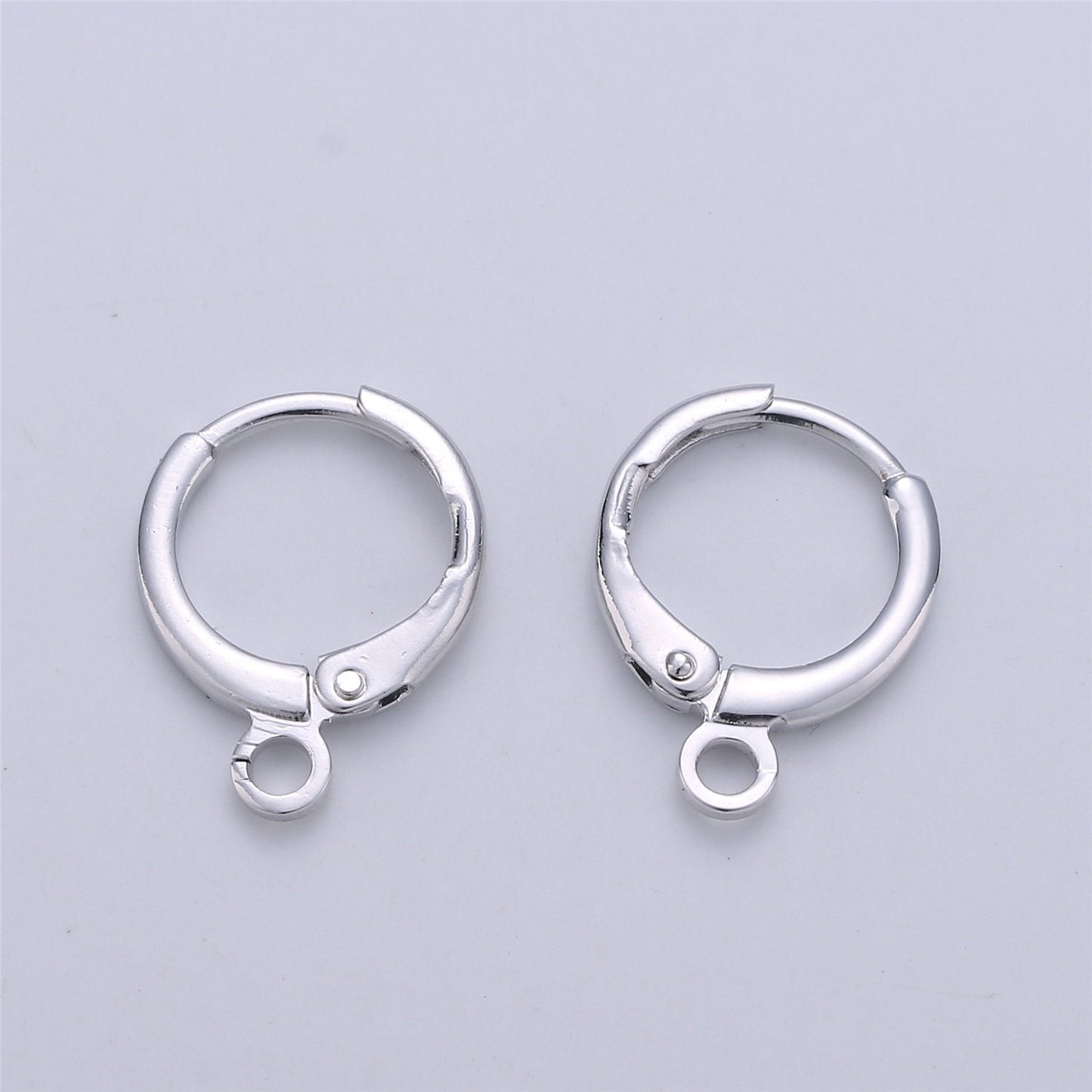 Simple Round 10mm One Touch Earring jewelry Making, Earring supplies 24K Gold Filled huggie hoop earring with Open Link for Charm