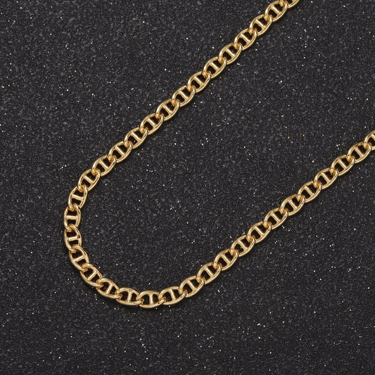 24K Gold Filled Anchor Chain by Yard, Mariner Anchor Chain by Yard, Wholesale Bulk Chain For Jewelry Making, Width 3.2mm, 625