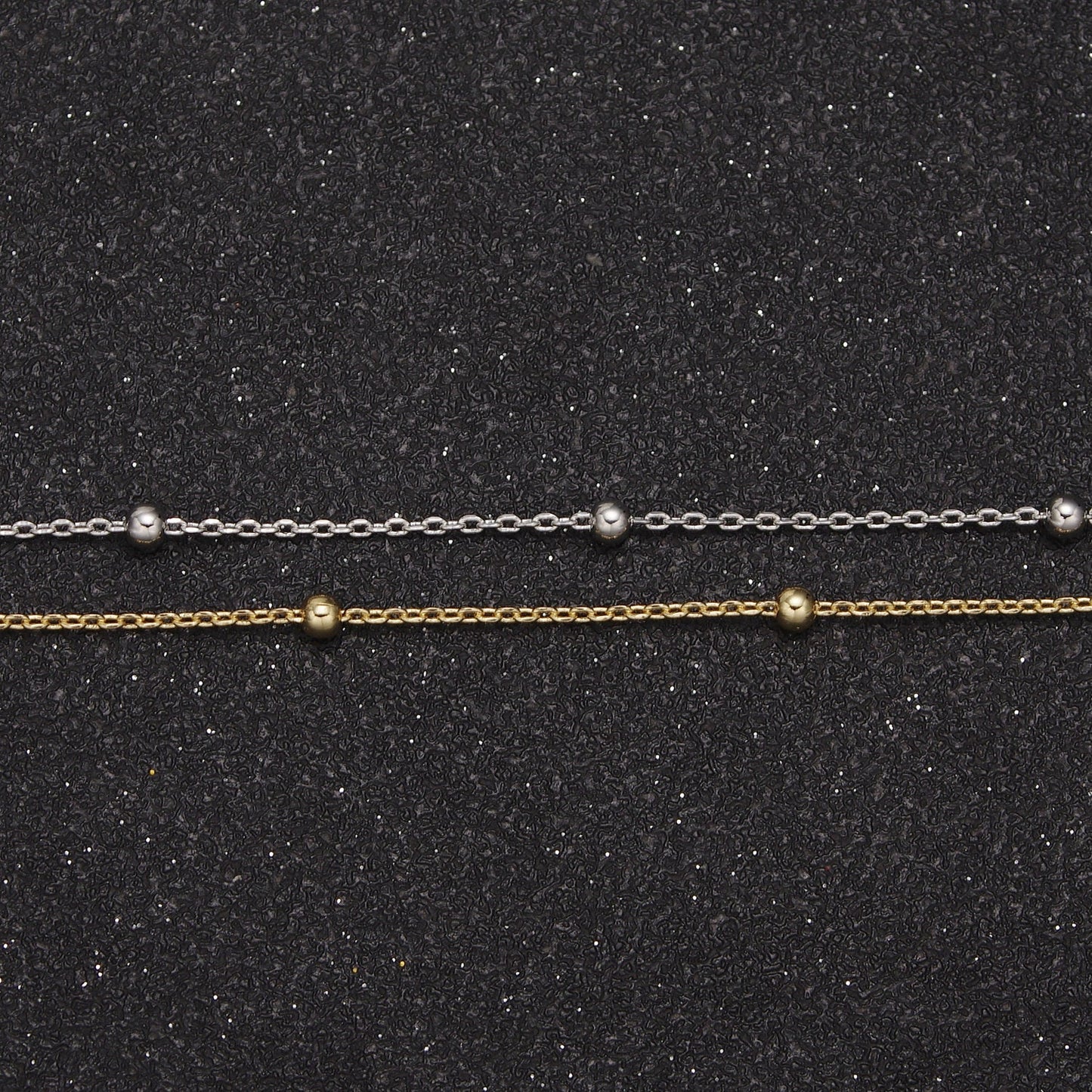 Dainty 24K Gold Filled Bead Wholesale Bulk Roll Chain by Yard, Width 2.5mm Satellite Cable in Gold & Silver Color For Jewelry Making, 633