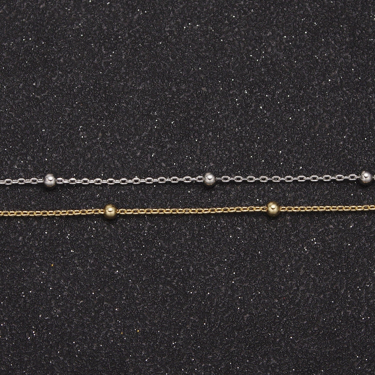 Dainty 24K Gold Filled Bead Wholesale Bulk Roll Chain by Yard, Width 2.5mm Satellite Cable in Gold & Silver Color For Jewelry Making, 633