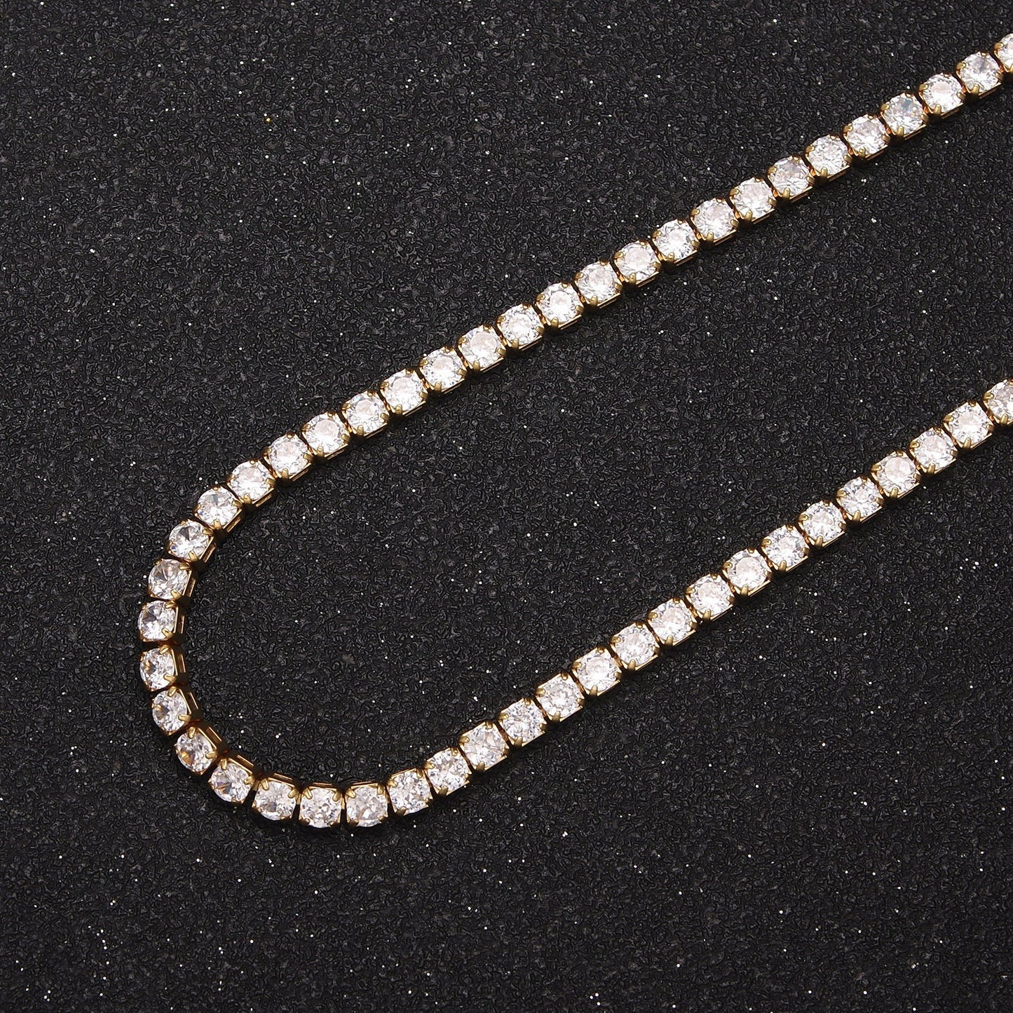 24K Gold Filled Tennis Chain by Yard, 3mm Width CZ Cubic Zirconia, Wholesale Bulk Roll Chain For Necklace Bracelet Anklet Making, 658