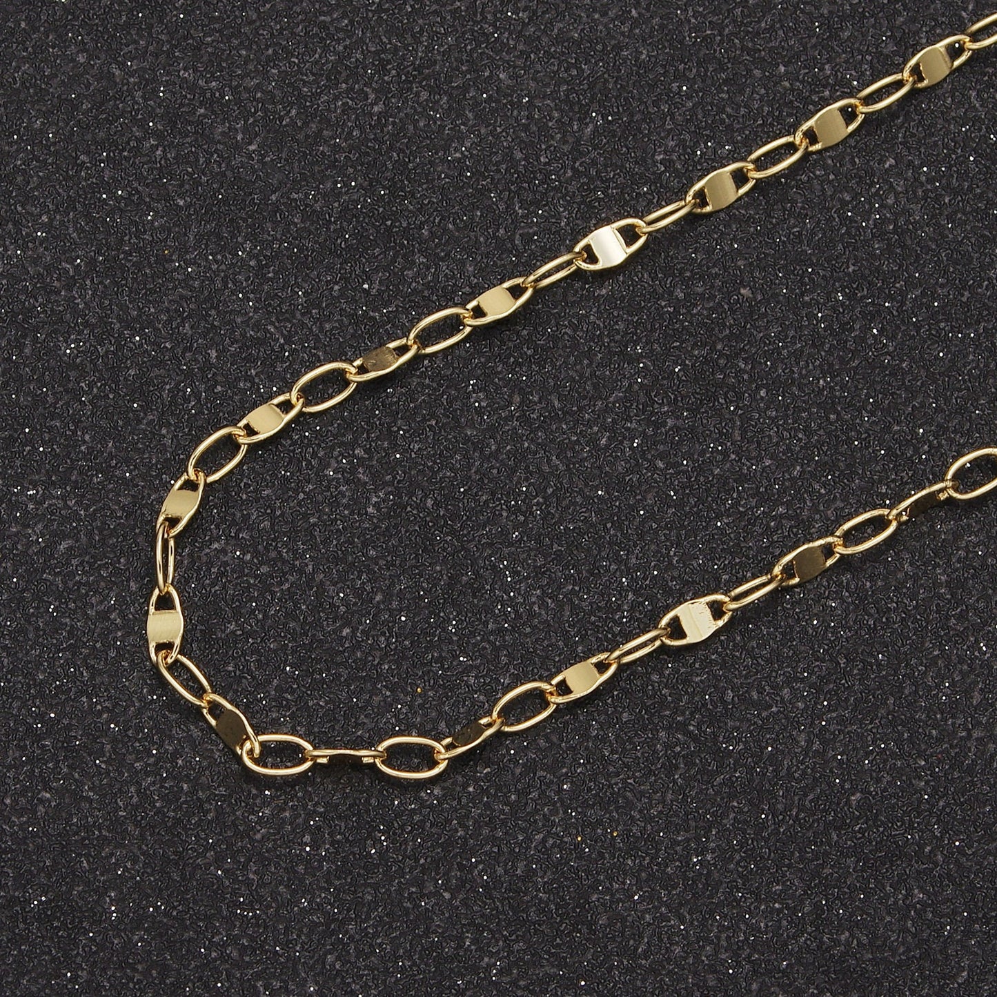 24K Gold Filled Anchor Cable Chain by Yard, 3mm Width Chain in Gold & Silver Color, Wholesale Bulk Roll Chain For Jewelry Making, 660