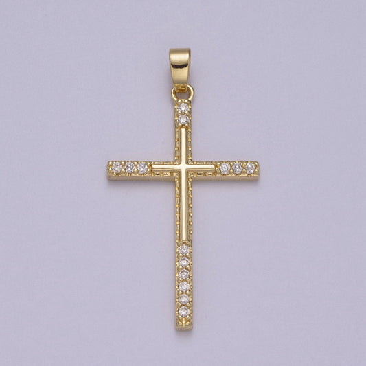 Dainty Simple Cross Pendant 14K Gold Filled Micro Pave | DIY Charm Necklace Bracelet Earring | N-600