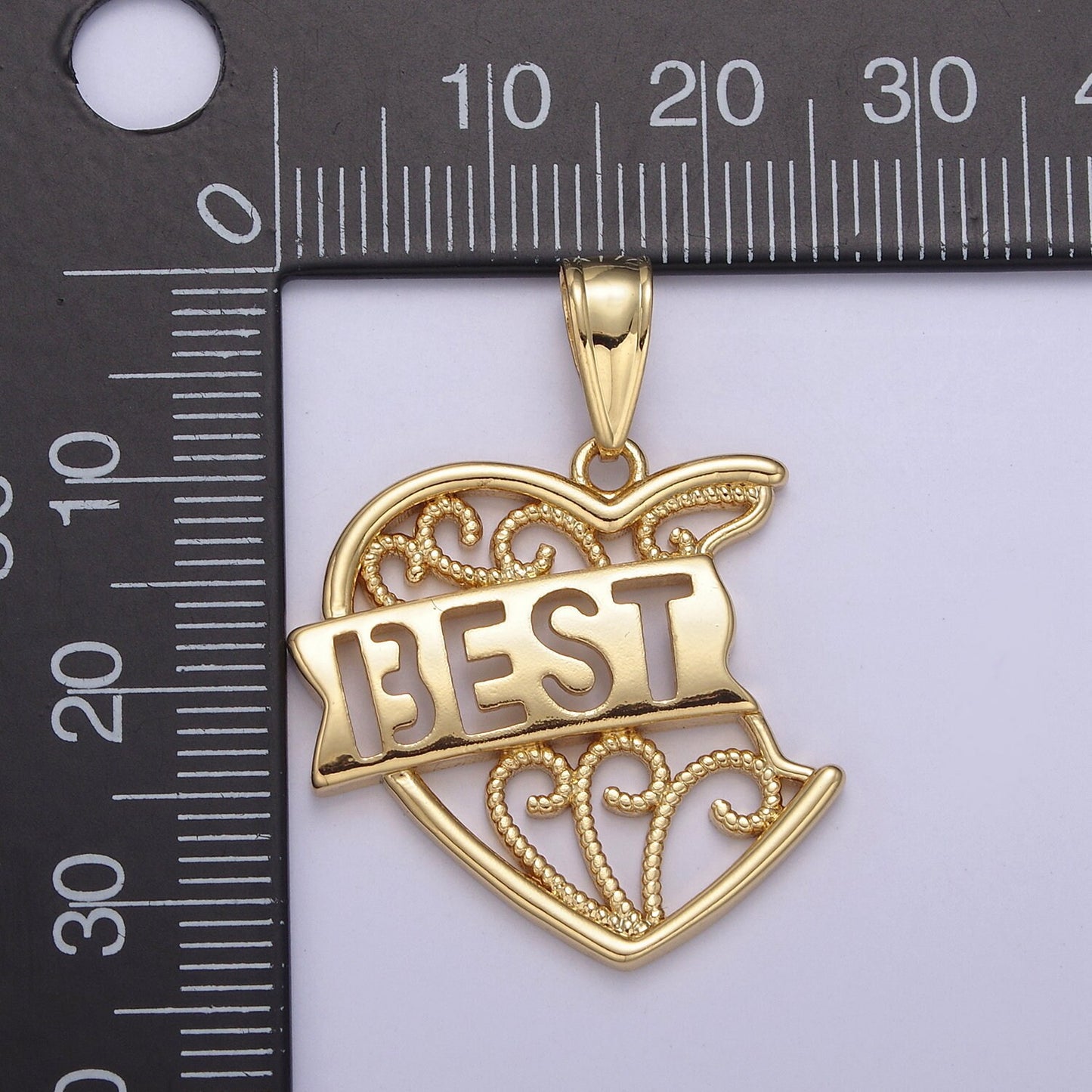 Best Friend 2 Piece Heart Charm Pendant Friendship Set | DIY Jewelry Charm Necklace Bracelet | N-555 N-556