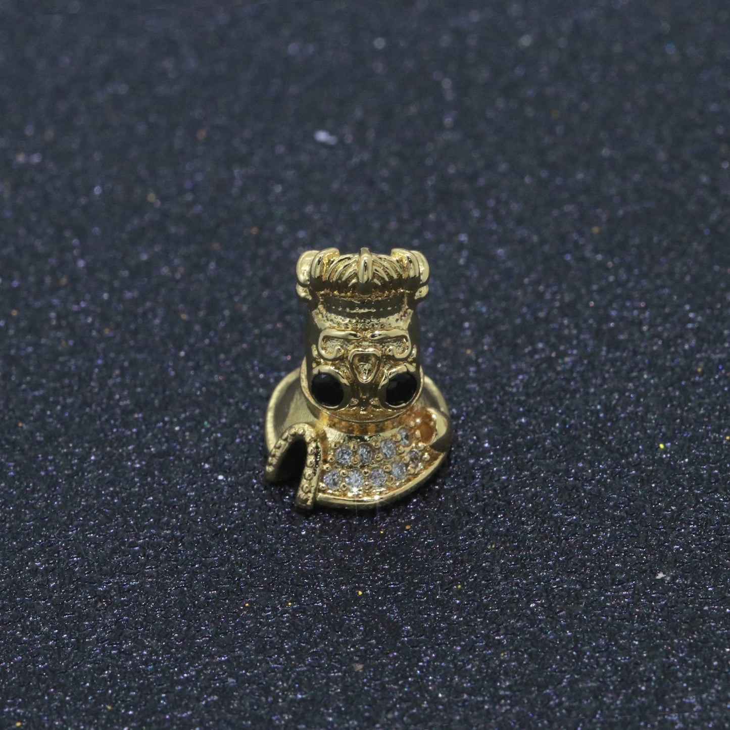 Pirate Captain Bead Connector in Gold, Silver, Black color,MicroPave Cubic Zirconia CZ Pirate of the Sea Supply For DIY Jewelry Making,B-619