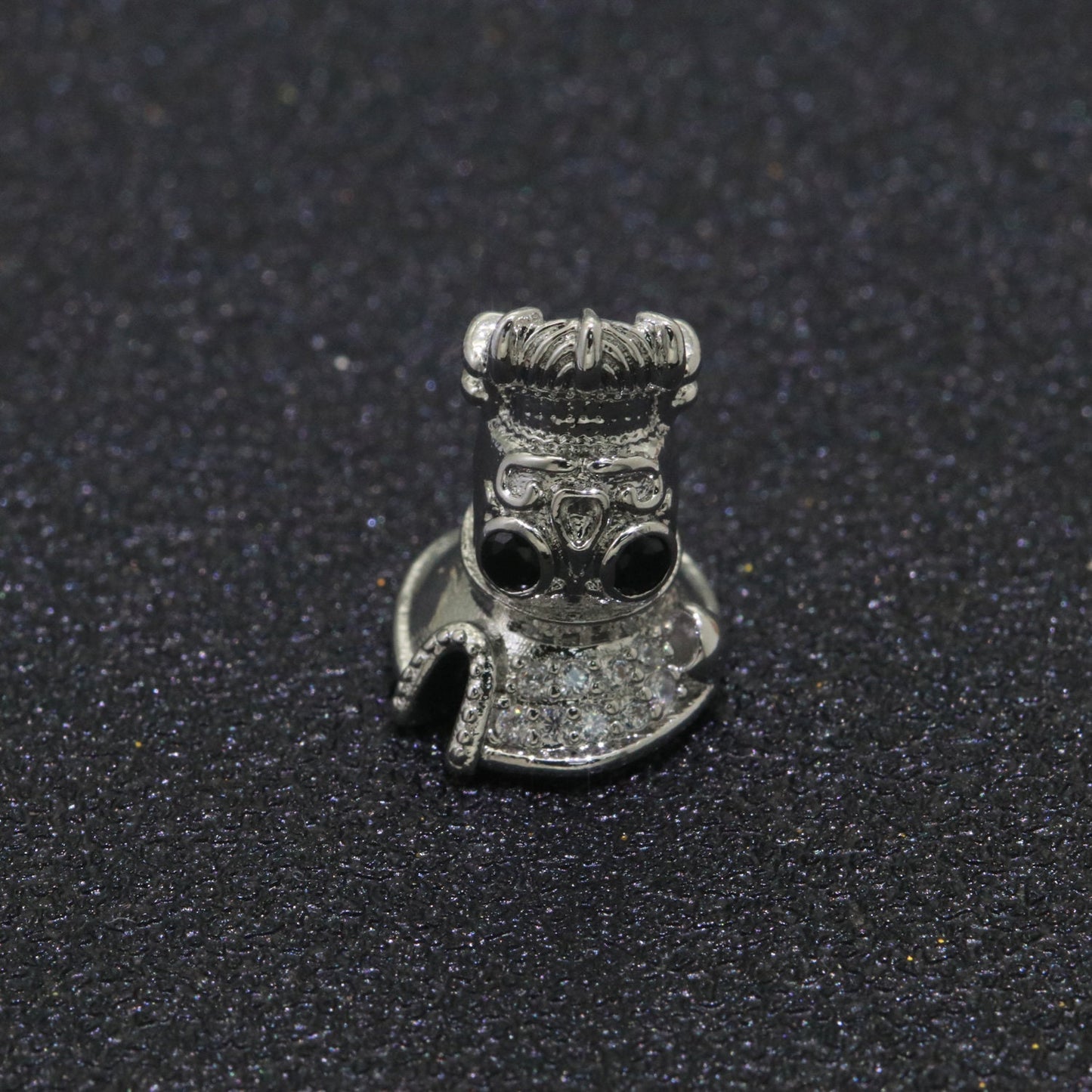 Pirate Captain Bead Connector in Gold, Silver, Black color,MicroPave Cubic Zirconia CZ Pirate of the Sea Supply For DIY Jewelry Making,B-619