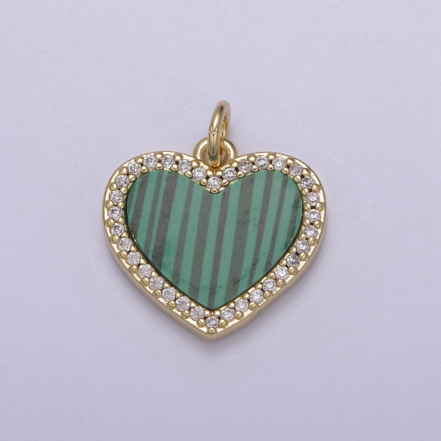 Gemstone Heart Pendant Comes in Malachite, Abalone, Pearl, Turquoise, Tiger Eye Bohemian Findings | DIY Fashion Charm Add on Necklace N-896