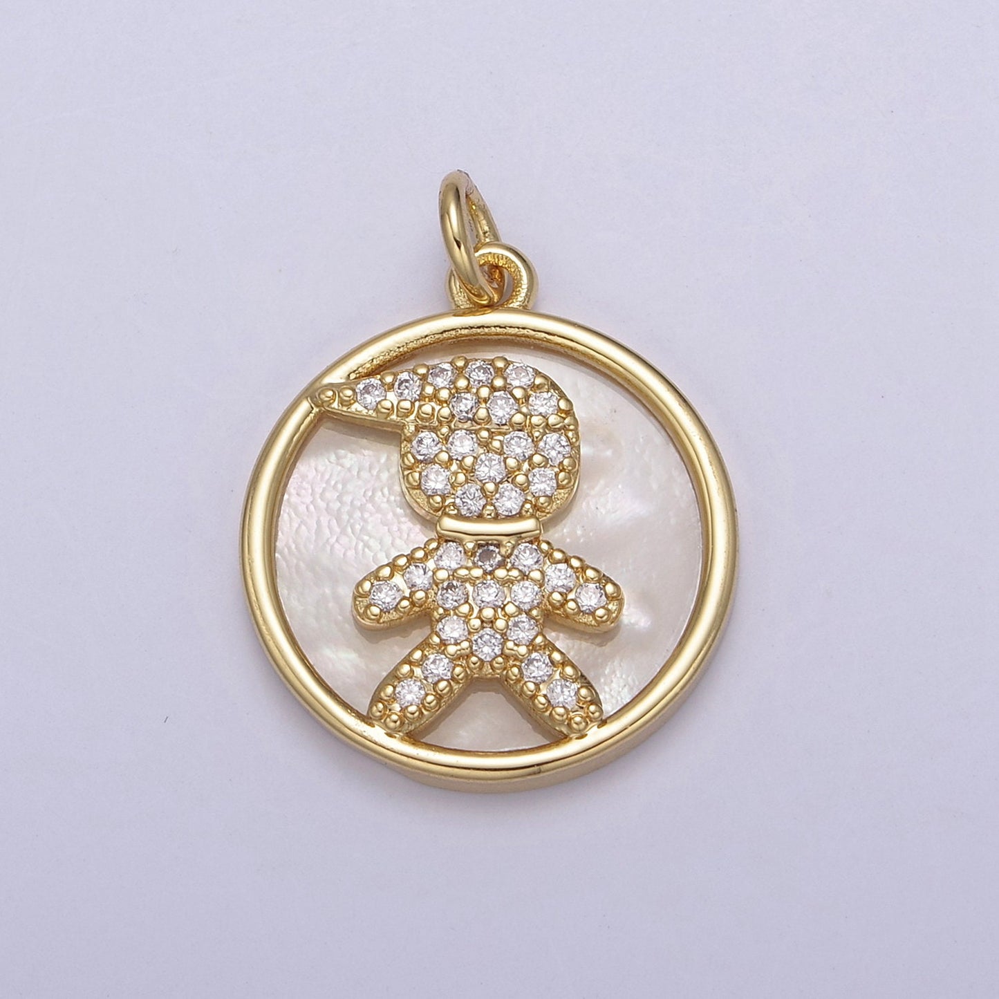 14K Gold Filled Boy / Girl Pendant CZ Micro Pave Female / Male Gender Medallion | DIY Jewelry Charm Add on Necklace Bracelet Earring | N-798