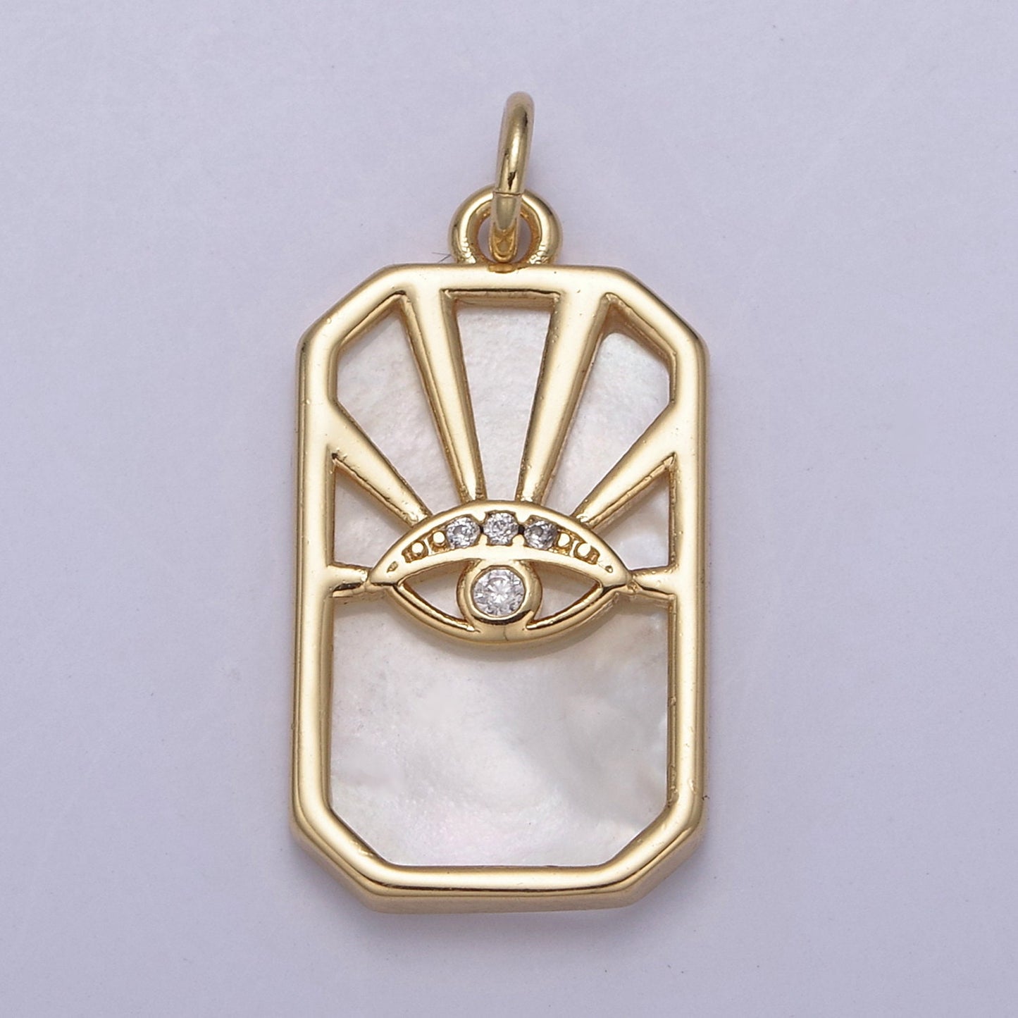 14K Gold Filled Evil Eye Pendant in Tiger Eye Abalone Pearl Gemstone | DIY Fashion Jewelry Charm Add on Necklace Bracelet Earring | N-774