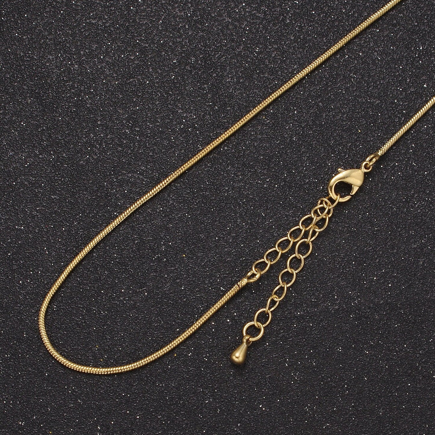 24k Gold Filled Snake Chain Dainty Chain Simple Everyday Layering Necklace 16" + 2" Xtender WA-731