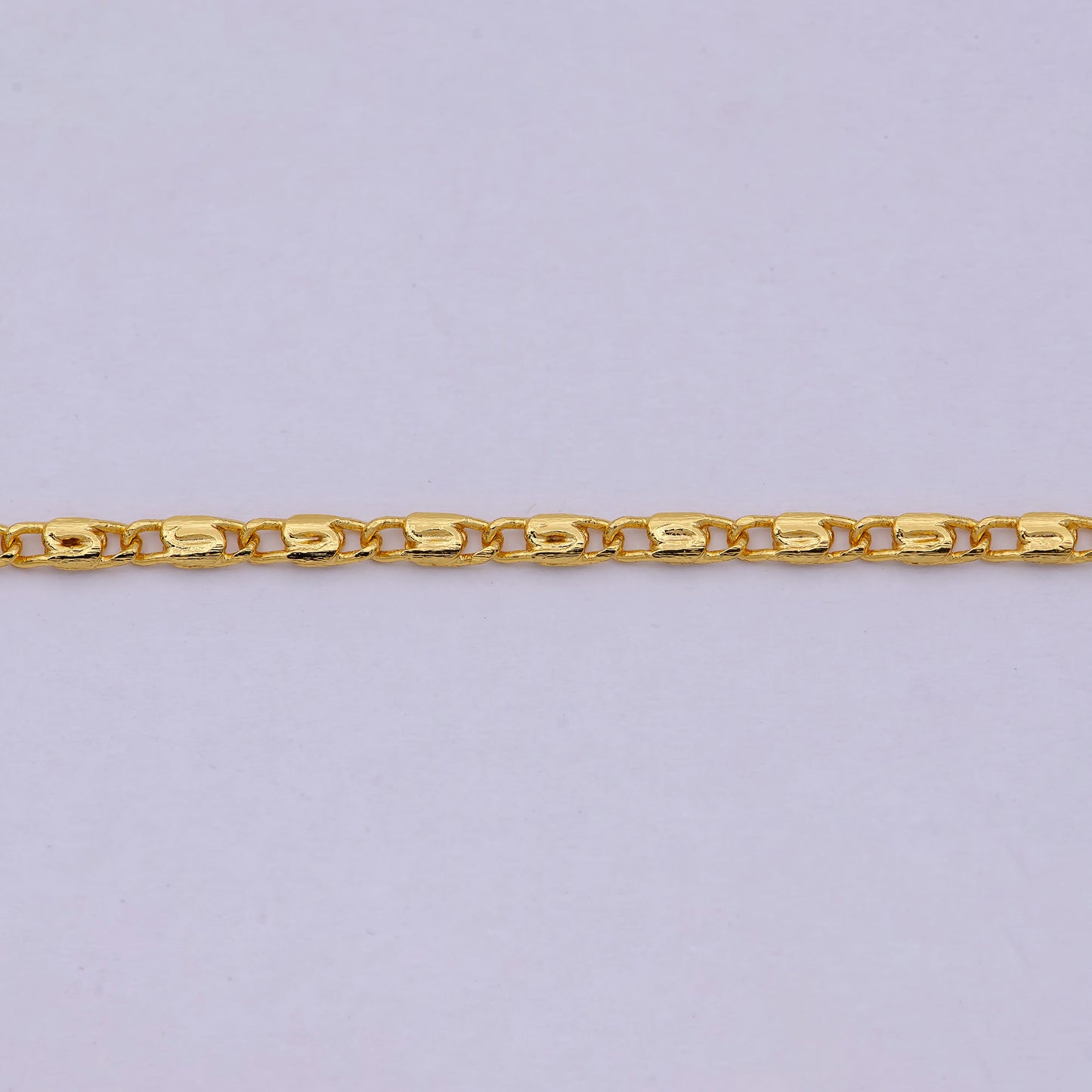 Dainty Snail Chain Necklace, Gold Scroll Chain, S Curb Chain, 24K Gold Filled Necklace 18 inch long 1.7 mm width | WA-536
