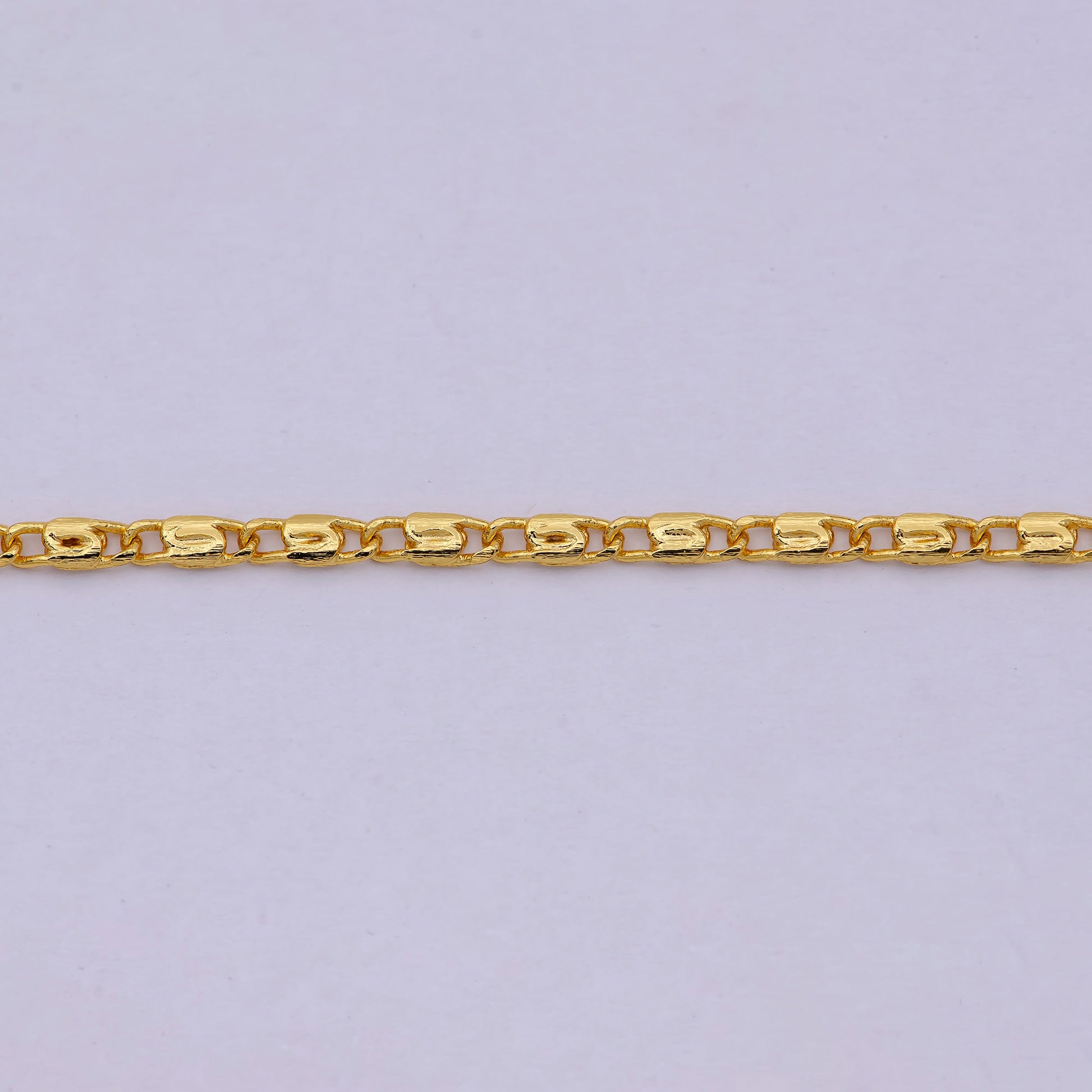 Dainty Snail Chain Necklace, Gold Scroll Chain, S Curb Chain, 24K Gold Filled Necklace 18 inch long 1.7 mm width | WA-536