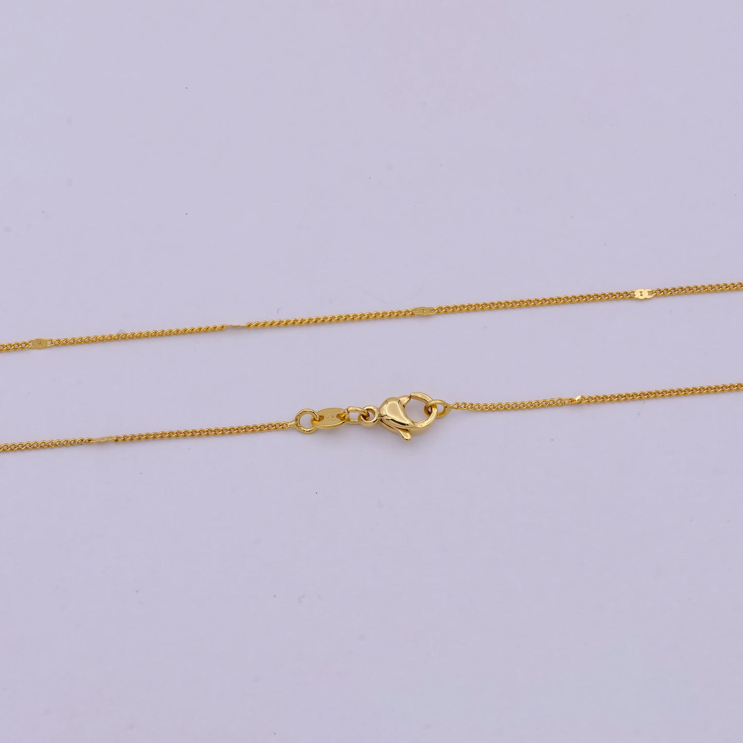 Layering Necklace - Simple Chain Necklace - Curb Chain Necklace - Minimalist Jewelry 18 Inches Long 0.9 mm Thick | WA-539
