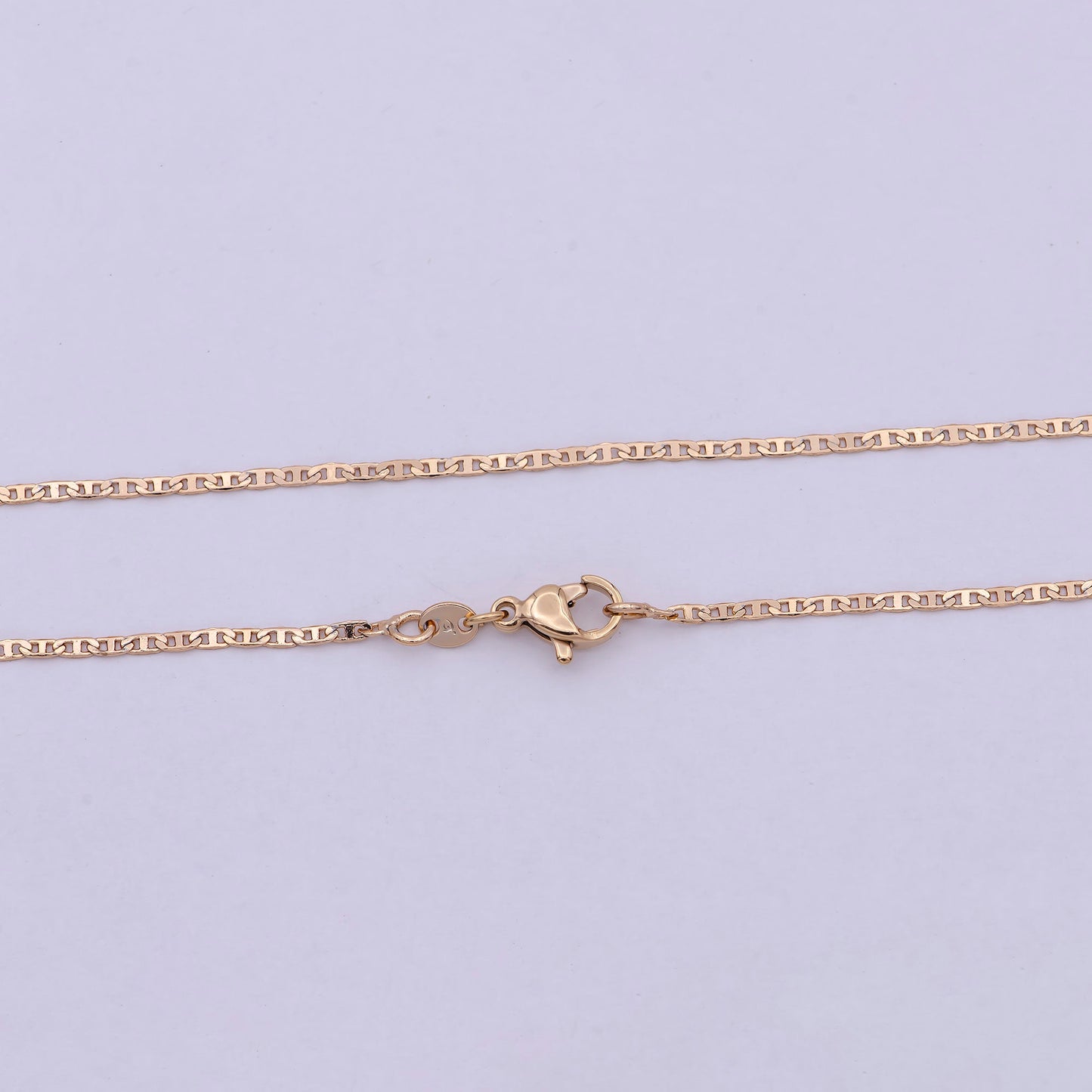 1.5mm Mariner Anchor Link Chain Necklace Rose Gold Filled Necklace 17.5 Inch Long | WA-544