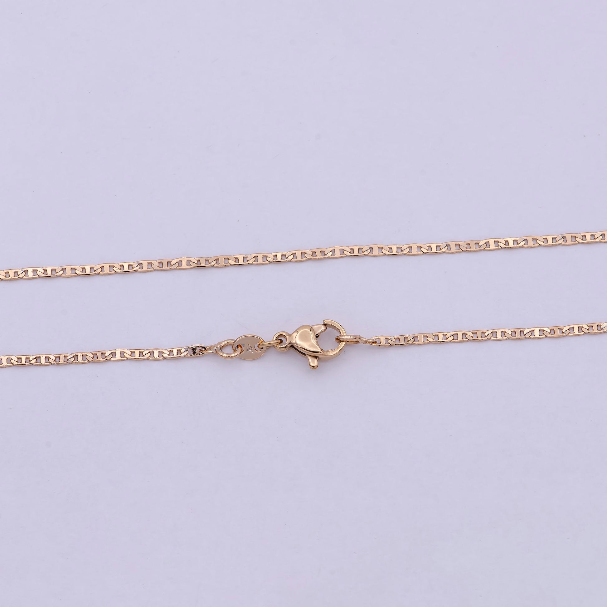 1.5mm Mariner Anchor Link Chain Necklace Rose Gold Filled Necklace 17.5 Inch Long | WA-544