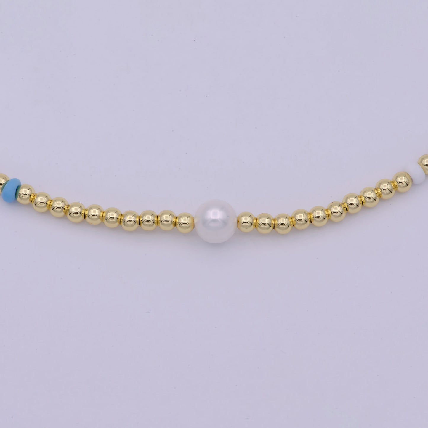 Gold filled Bead necklace,minimal delicate necklace, dainty Pearl gradient necklace,colorful beaded boho crystal necklace | WA-546