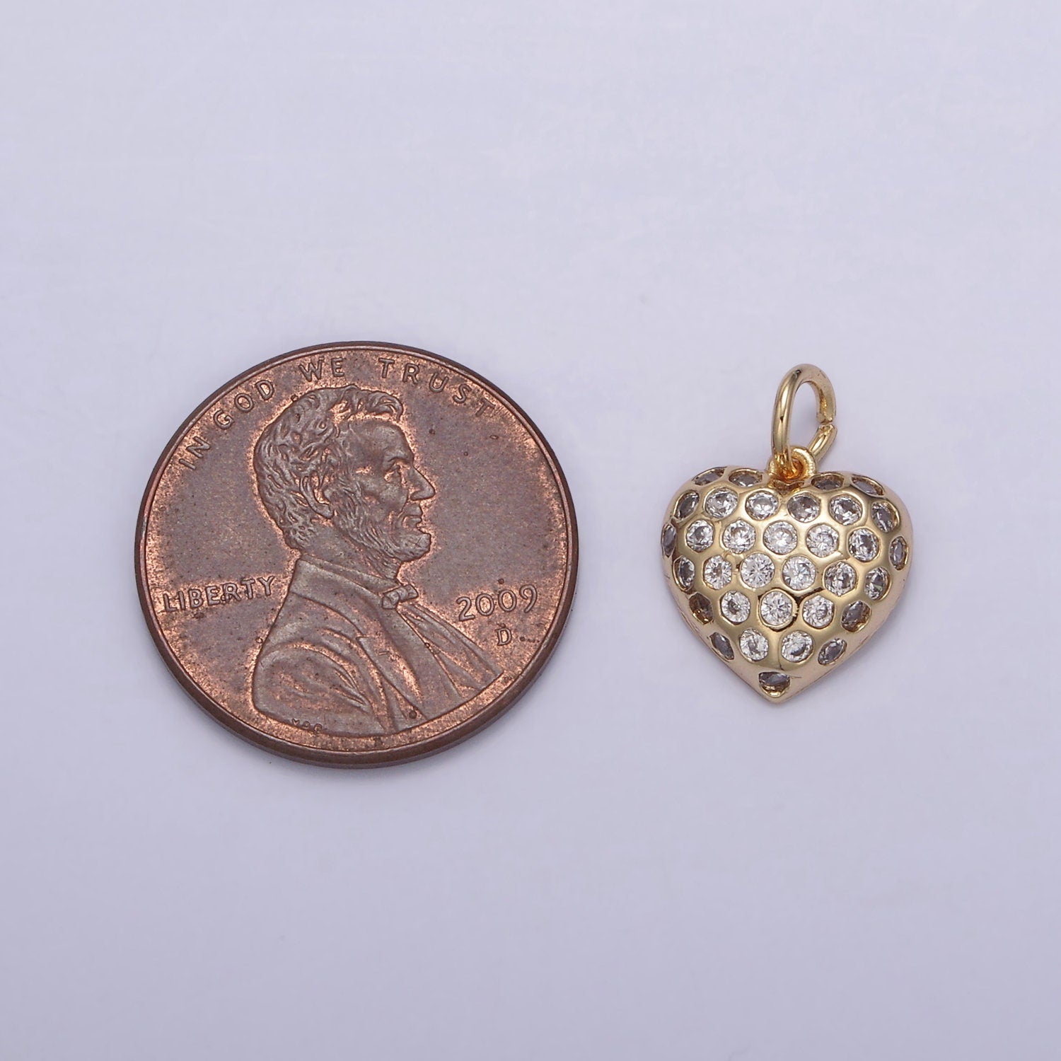 Mini 16k Gold Filled Heart Charms, Love Pendant, Dainty White Color Cz Heart Charm for Minimalist Bracelet Earring Necklace supply N-829