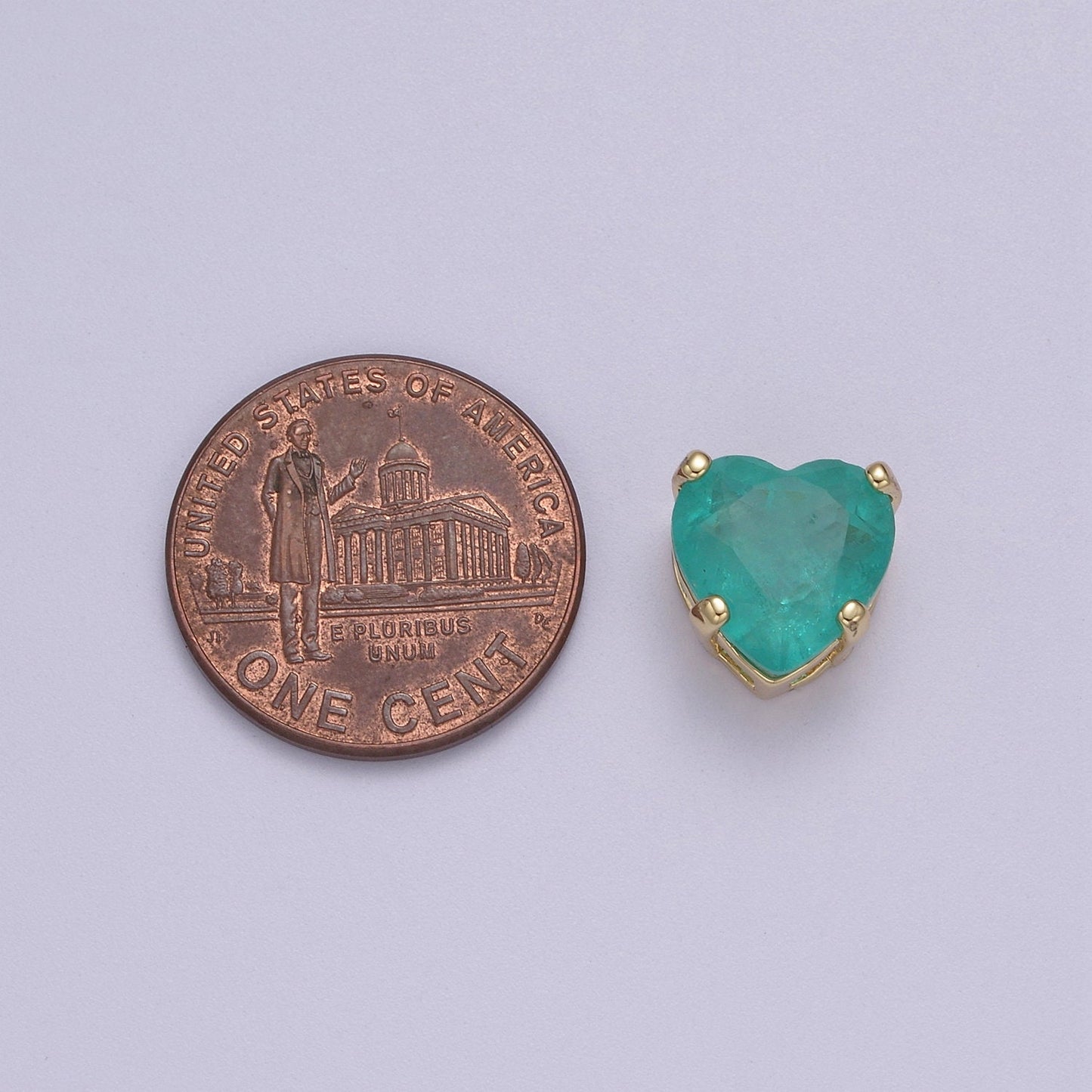 Aqua Blue Bling Heart Cubic Zirconia 24K Gold Filled | B-221