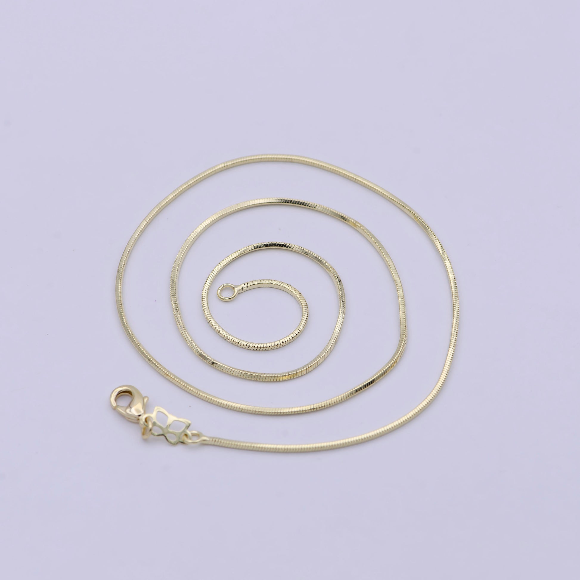 Dainty Gold Snake Chain 1 MM Round 17.7" Ready To Wear Chain Wholesale Necklace WA-752