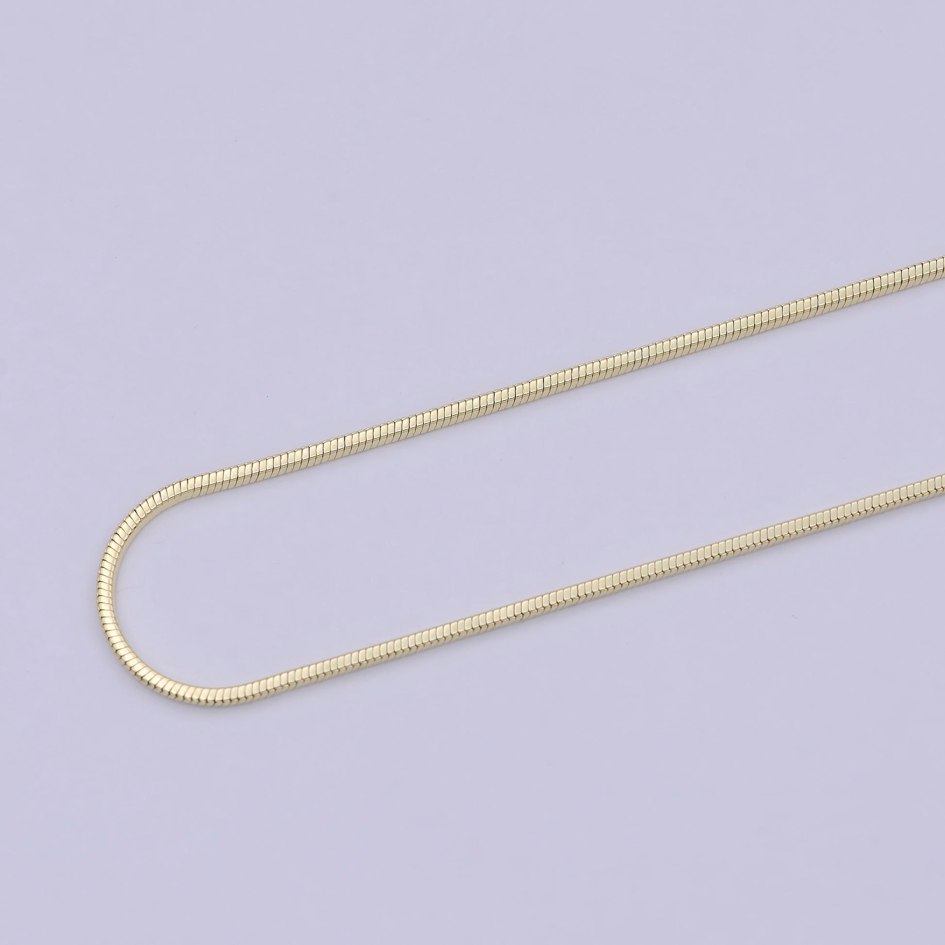 Dainty Gold Snake Chain 1 MM Round 17.7" Ready To Wear Chain Wholesale Necklace WA-752