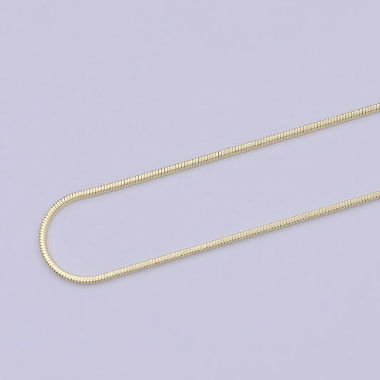 Dainty Gold Snake Chain 1 MM Round 17.7" Ready To Wear Chain Wholesale Necklace WA-752