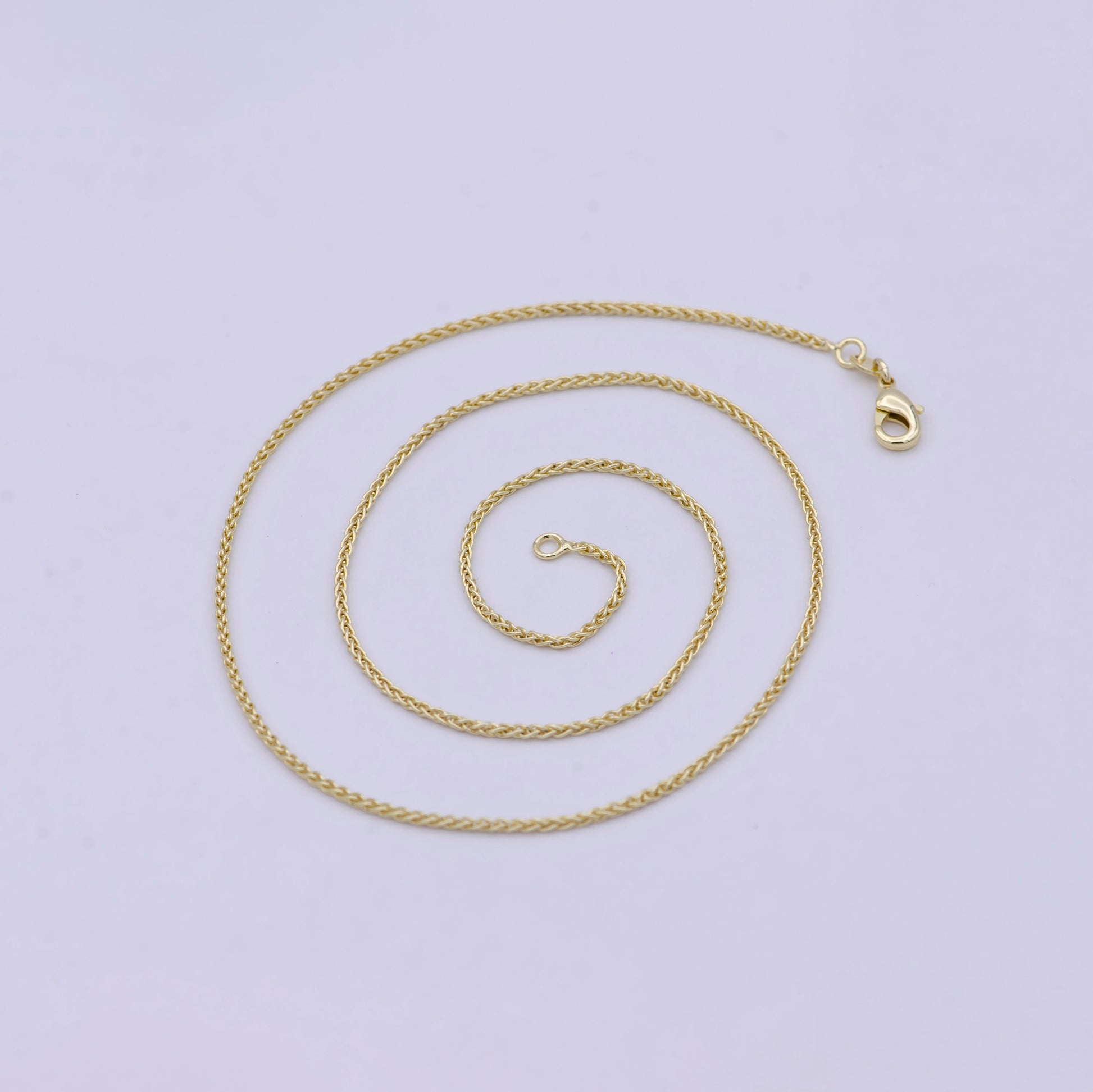 14K Gold Filled Wheat Chain Foxtail Chain Necklace, Men Ladies Gold Chain, Trending Gold Chain Necklace WA-755