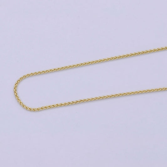 14K Gold Filled Wheat Chain Foxtail Chain Necklace, Men Ladies Gold Chain, Trending Gold Chain Necklace WA-755