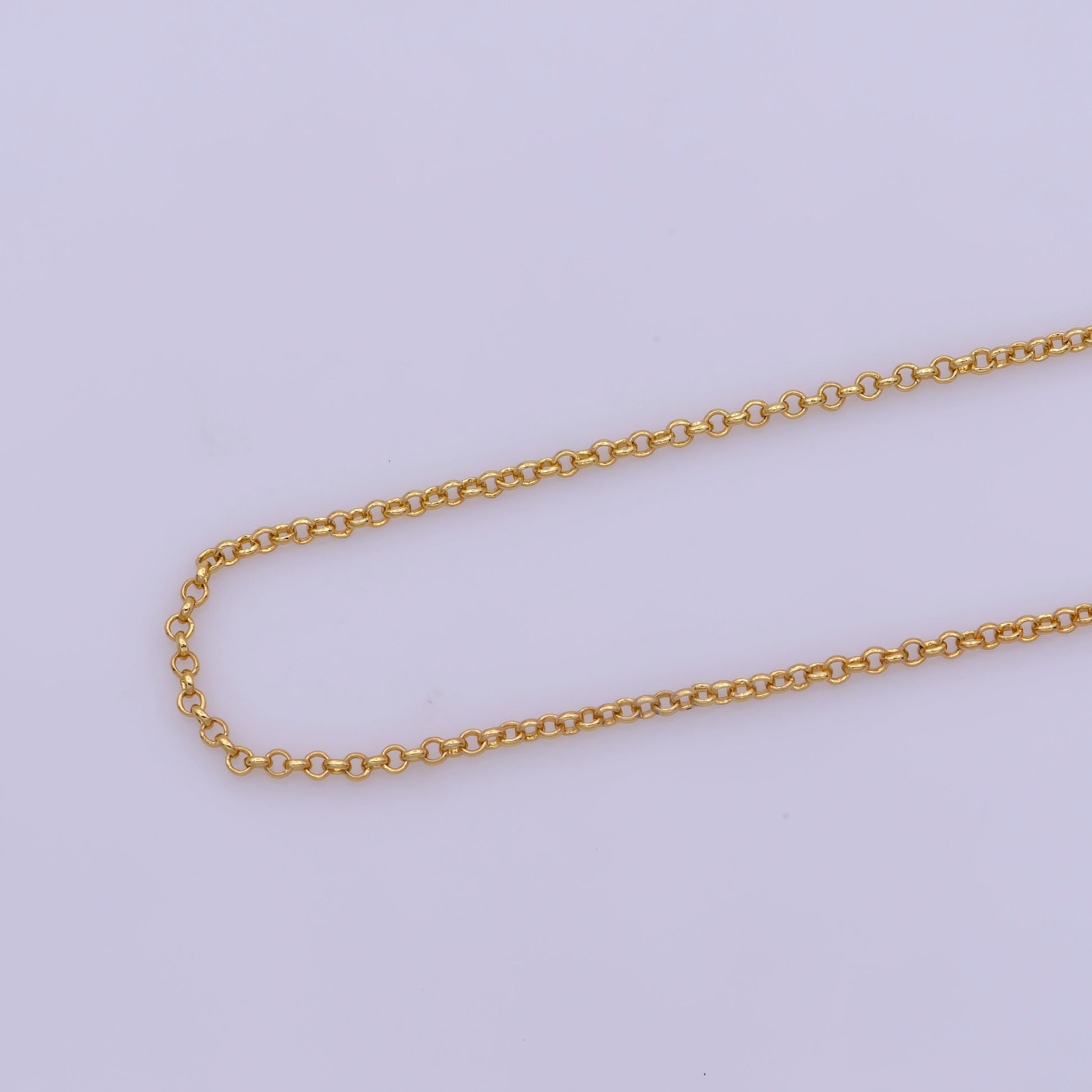 1pc 17.5' Ready to Use Gold Rolo Necklace Chain, Layering Rolo Chain Dainty Necklace, For Pendant Charm Necklace Making, WA -381
