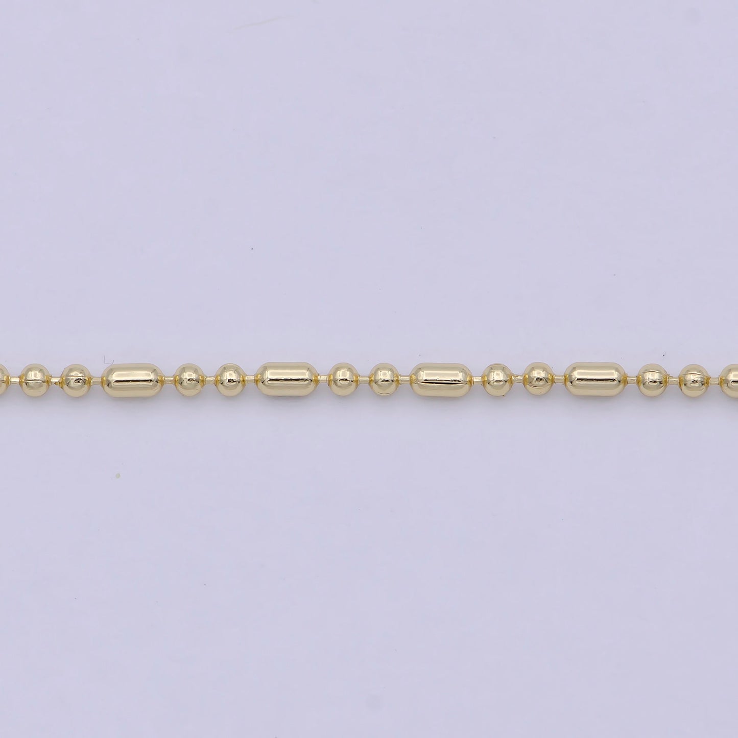 Dainty 14K Gold Plated Beaded Chain Necklace Ball chain necklace 18 inch Ready to Wear WA-757