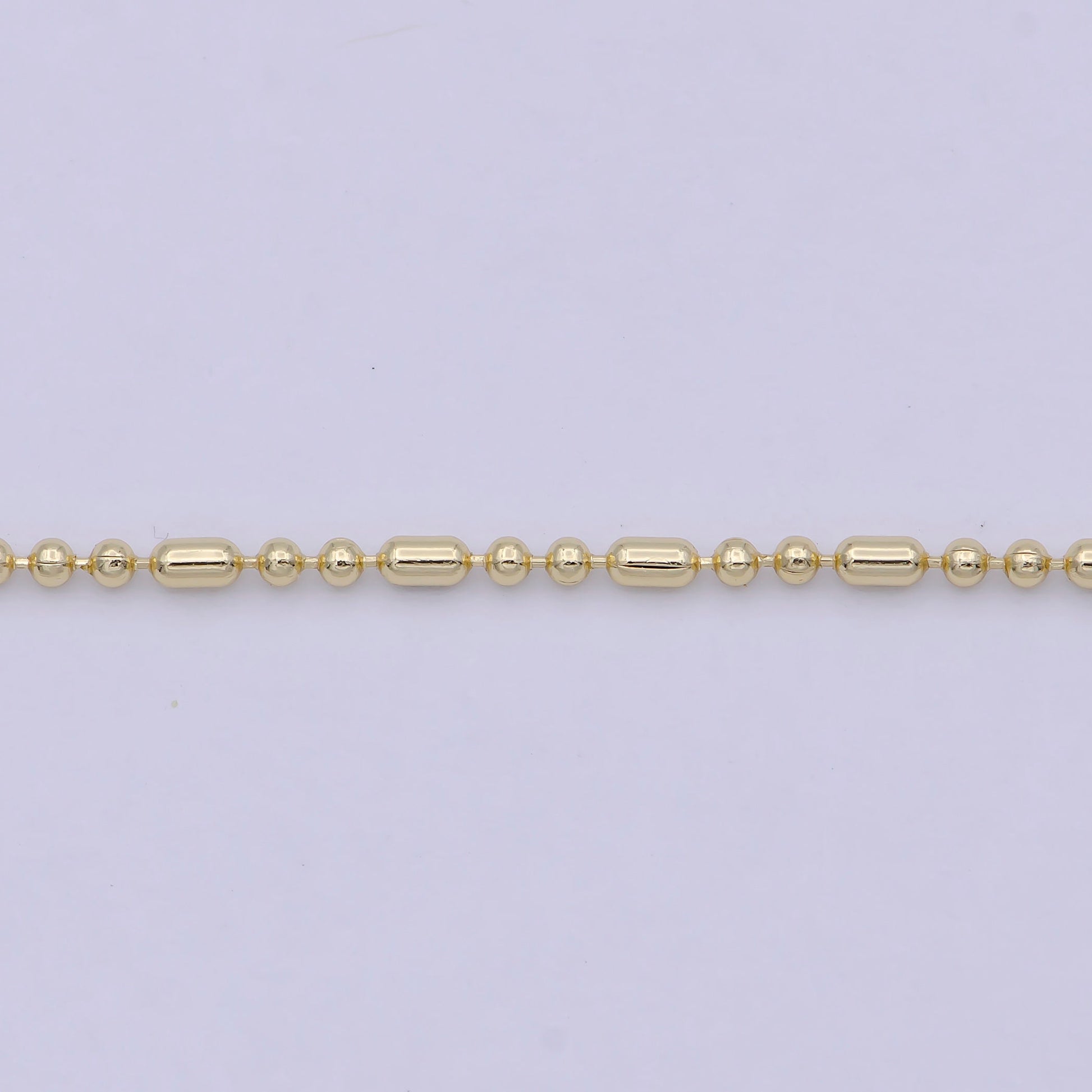 Dainty 14K Gold Plated Beaded Chain Necklace Ball chain necklace 18 inch Ready to Wear WA-757